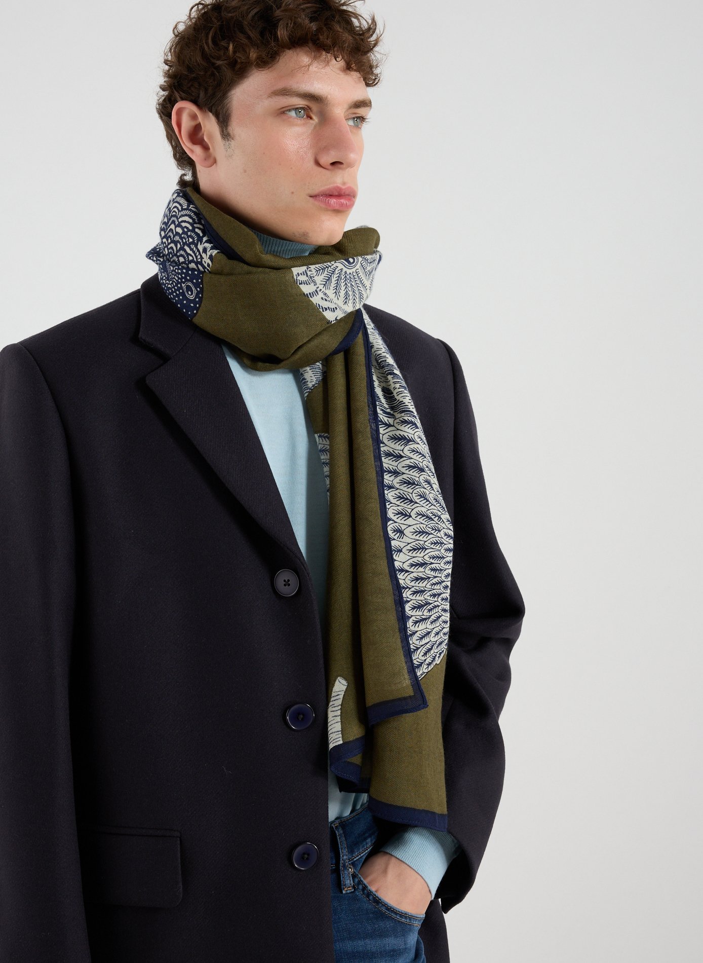 Foulard imprimé en laine  INOUI EDITIONS Vert