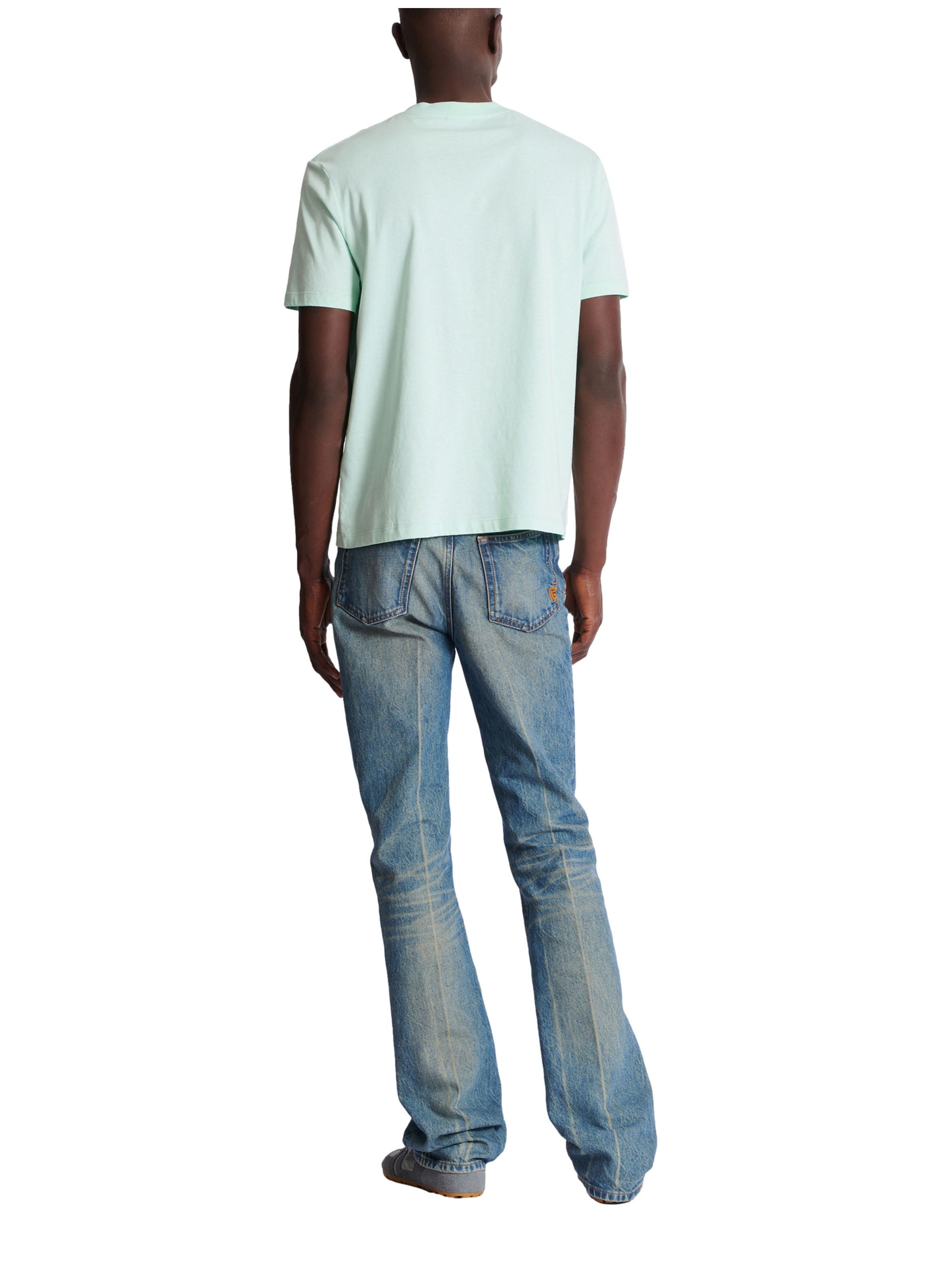 T-shirt en coton à imprimé BALMAIN Vert