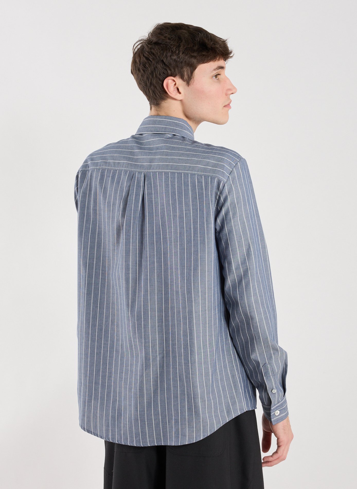 Striped shirt in cotton and wool A.P.C. Blue
