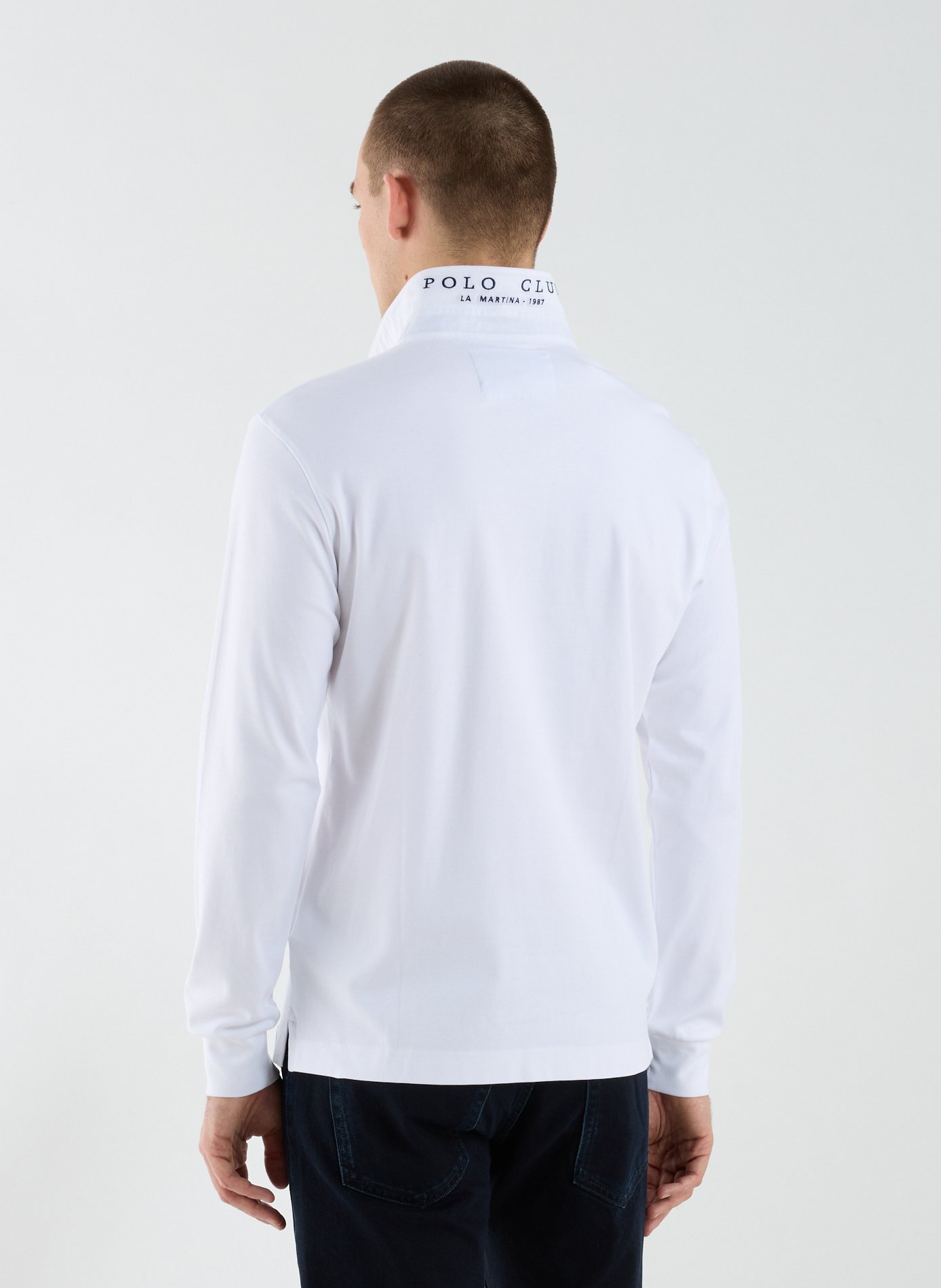 Polo à manches longues en coton LA MARTINA Blanc