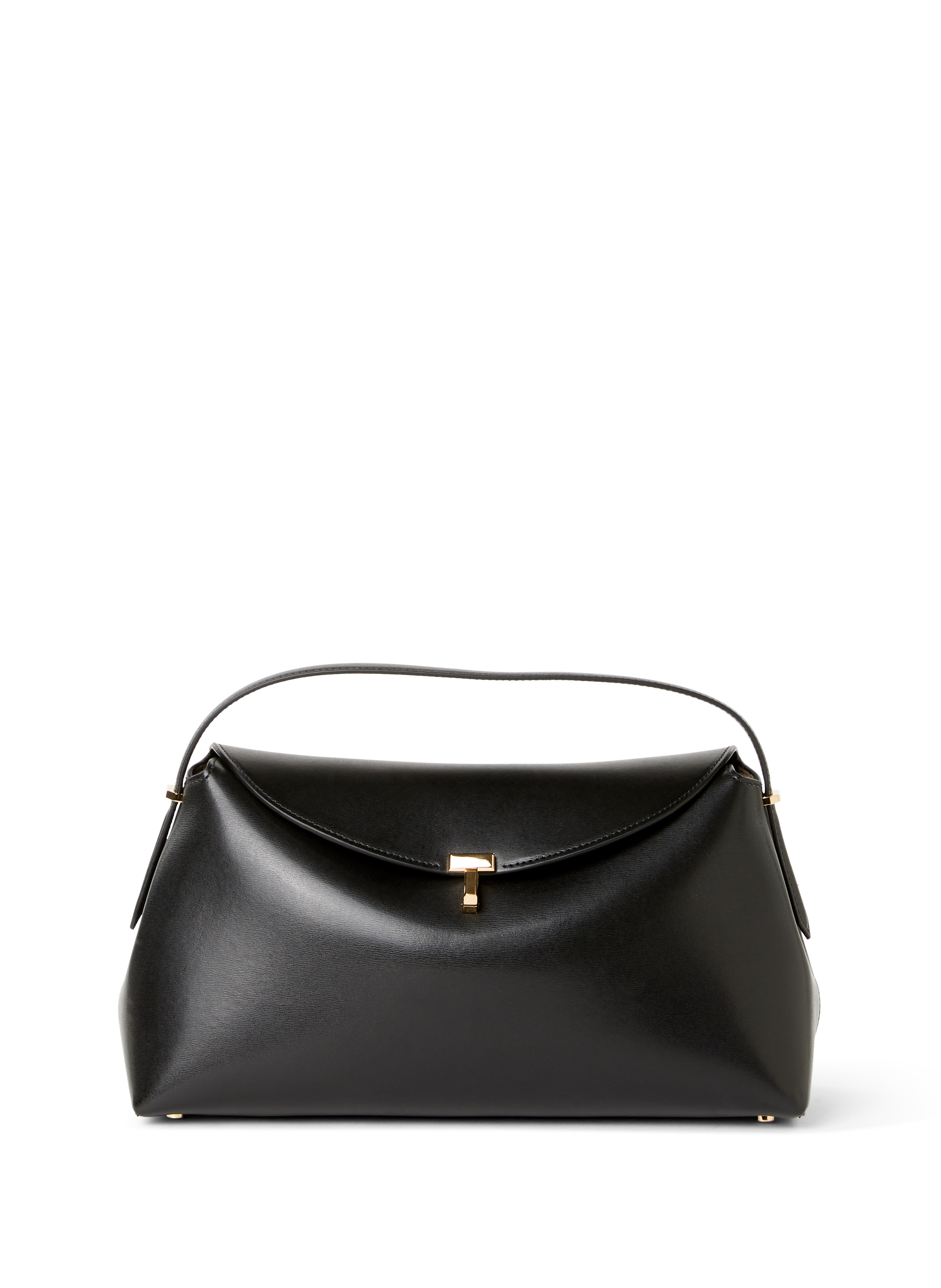 TOTEME Sac à main T-Lock avec bandoulière amovible en cuir Noir