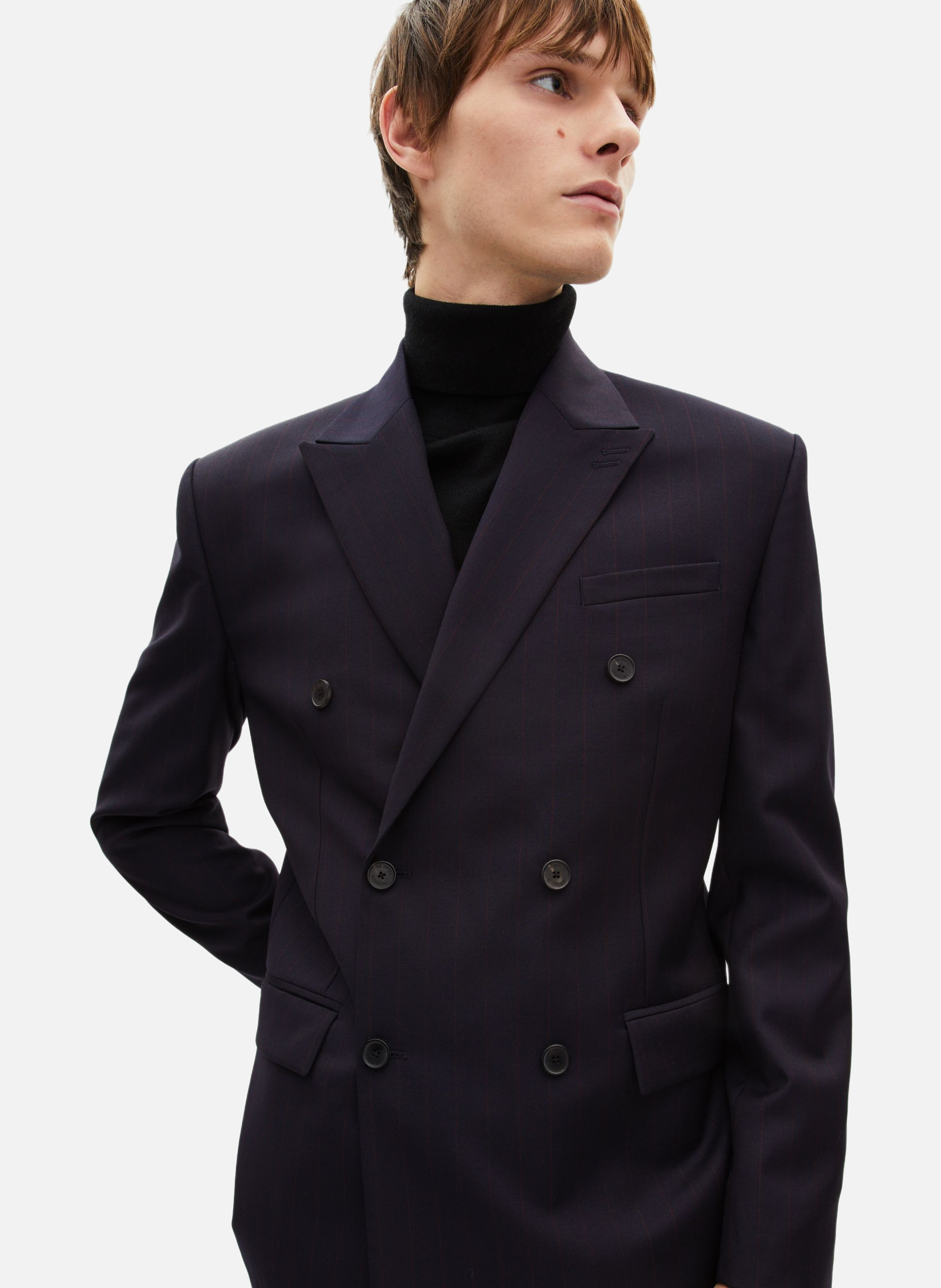 Veste de costume croisée à rayures THE KOOPLES Bleu