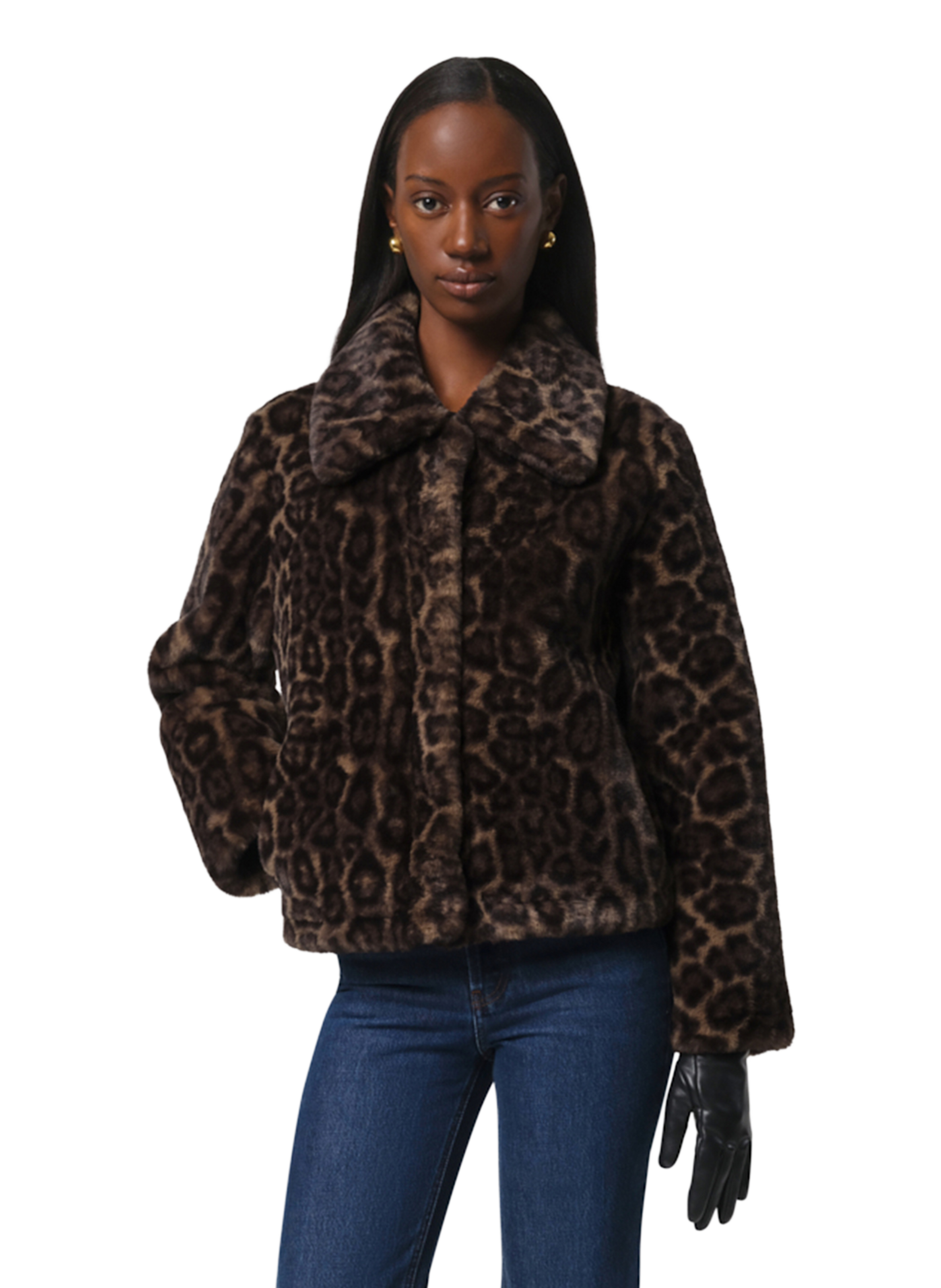 APPARIS Manteau à col classique en fourrure Multicolore