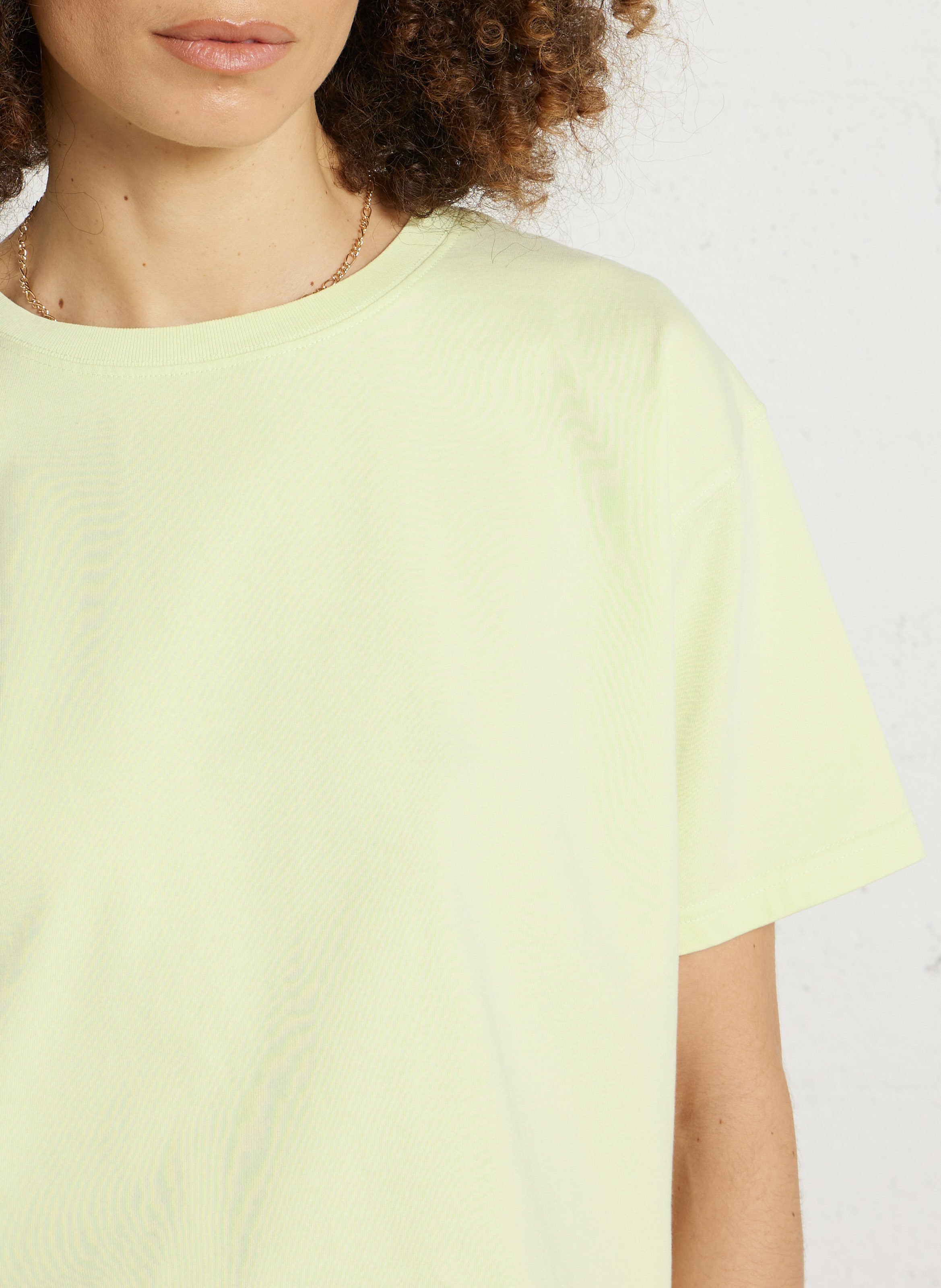 Tee-shirt ample col rond en coton fizvalley AMERICAN VINTAGE Jaune