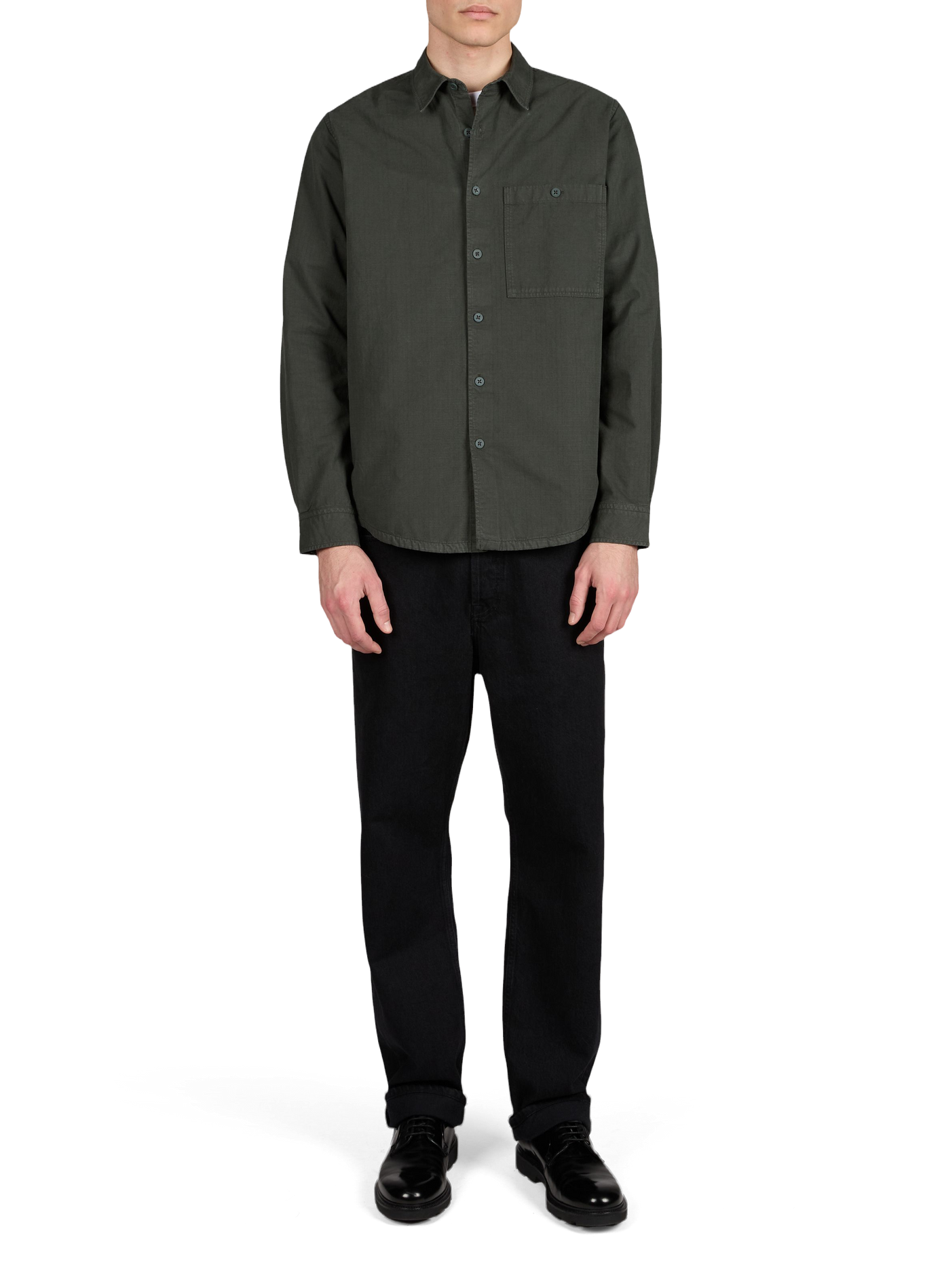 Chemise à col classique en coton biologique SAMSOE SAMSOE Kaki