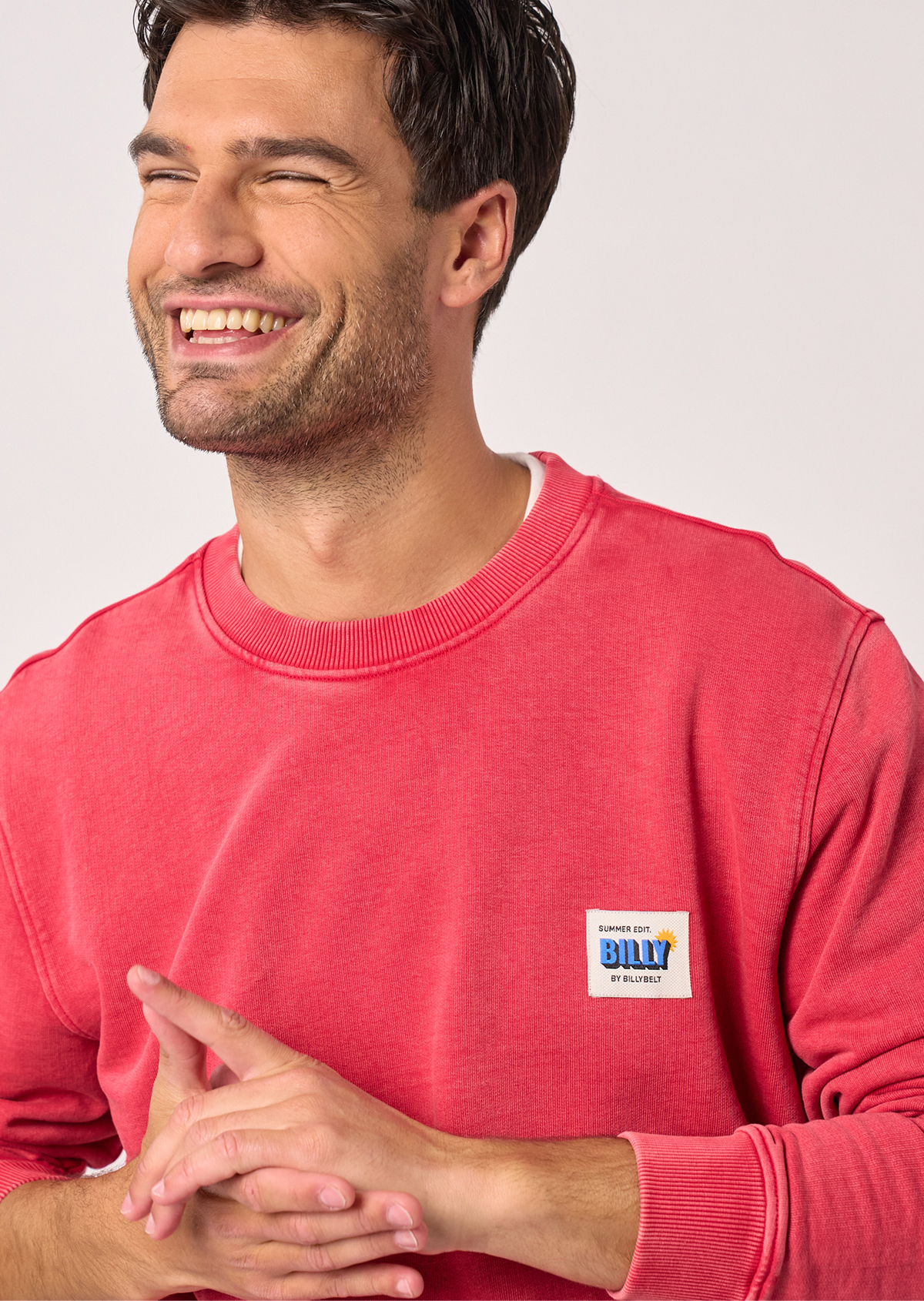 Sweatshirt vintage en coton biologique BILLYBELT Rouge