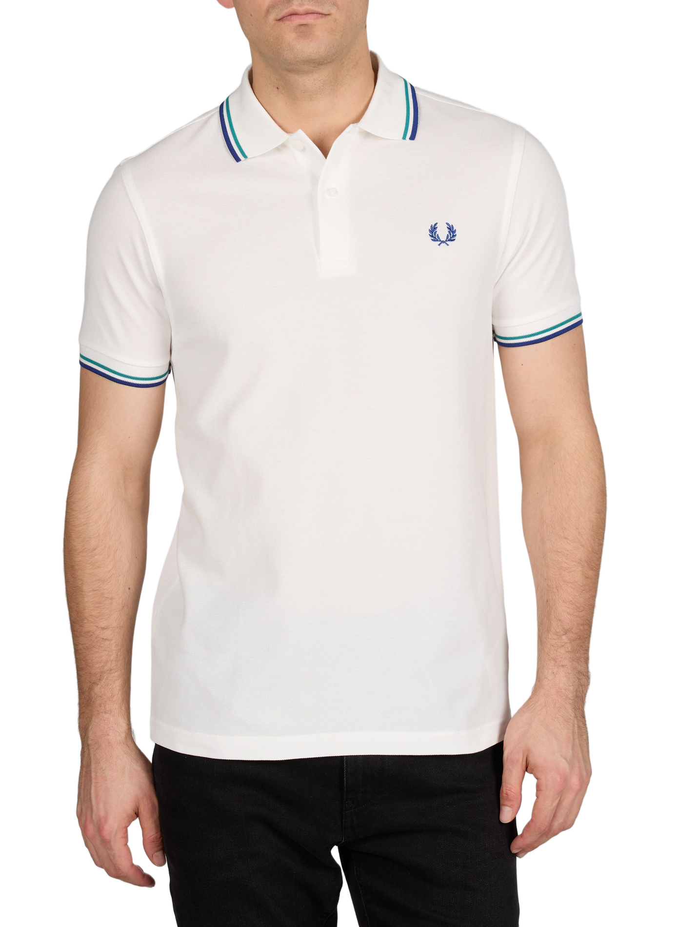 Polo à manches courtes en coton FRED PERRY Blanc