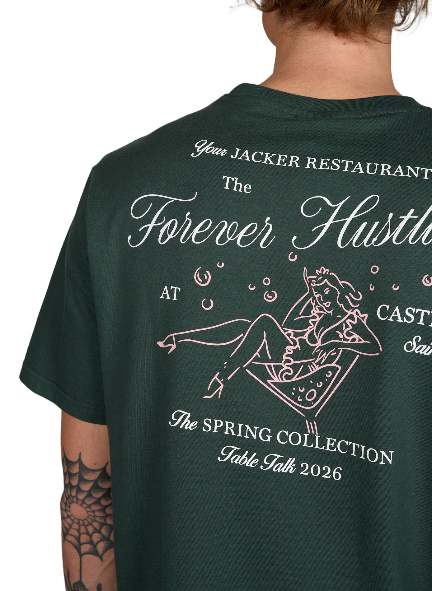 Straight printed cotton T-shirt JACKER. Green