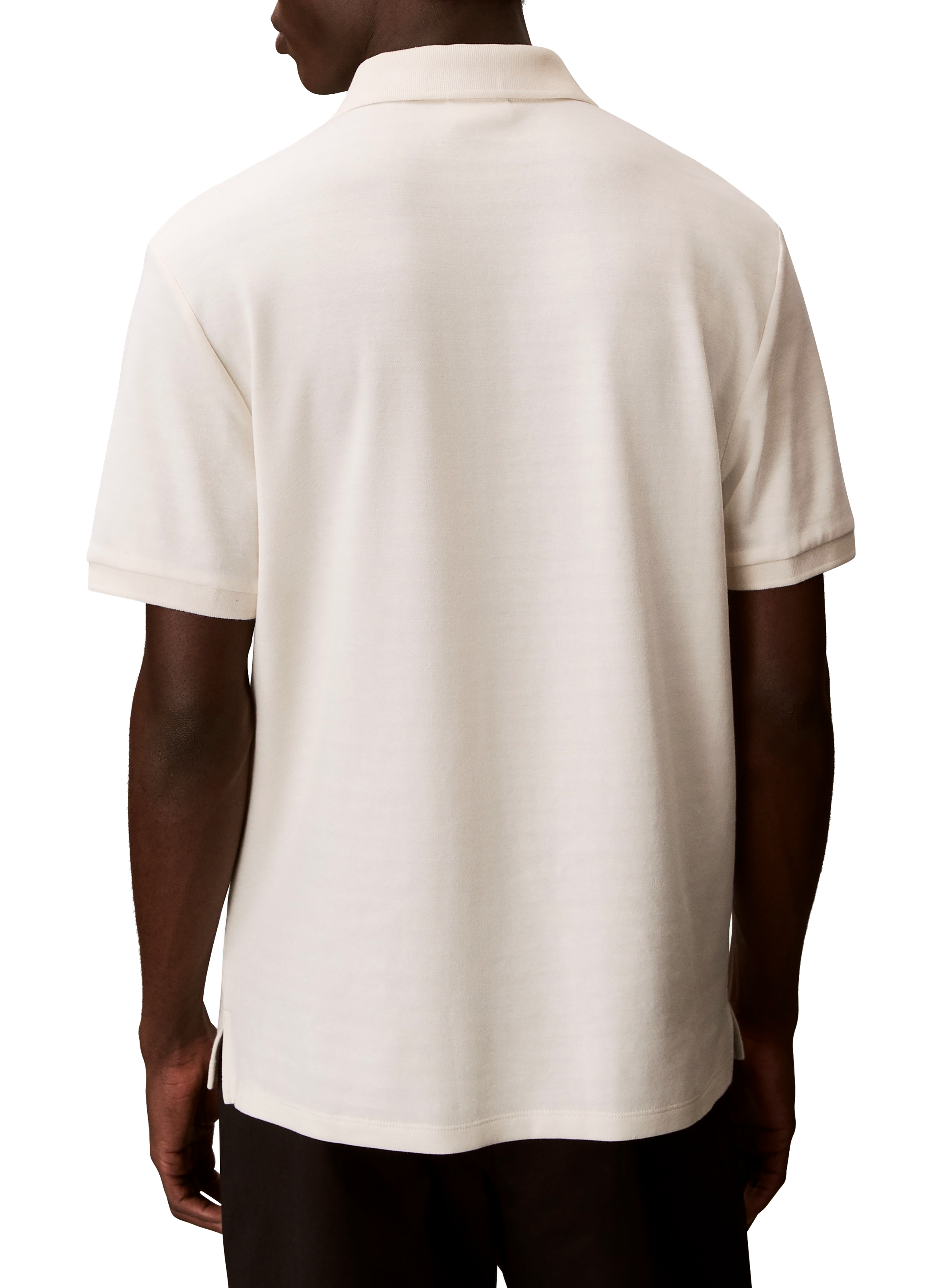 Short-sleeved polo in blended cotton CALVIN KLEIN Beige