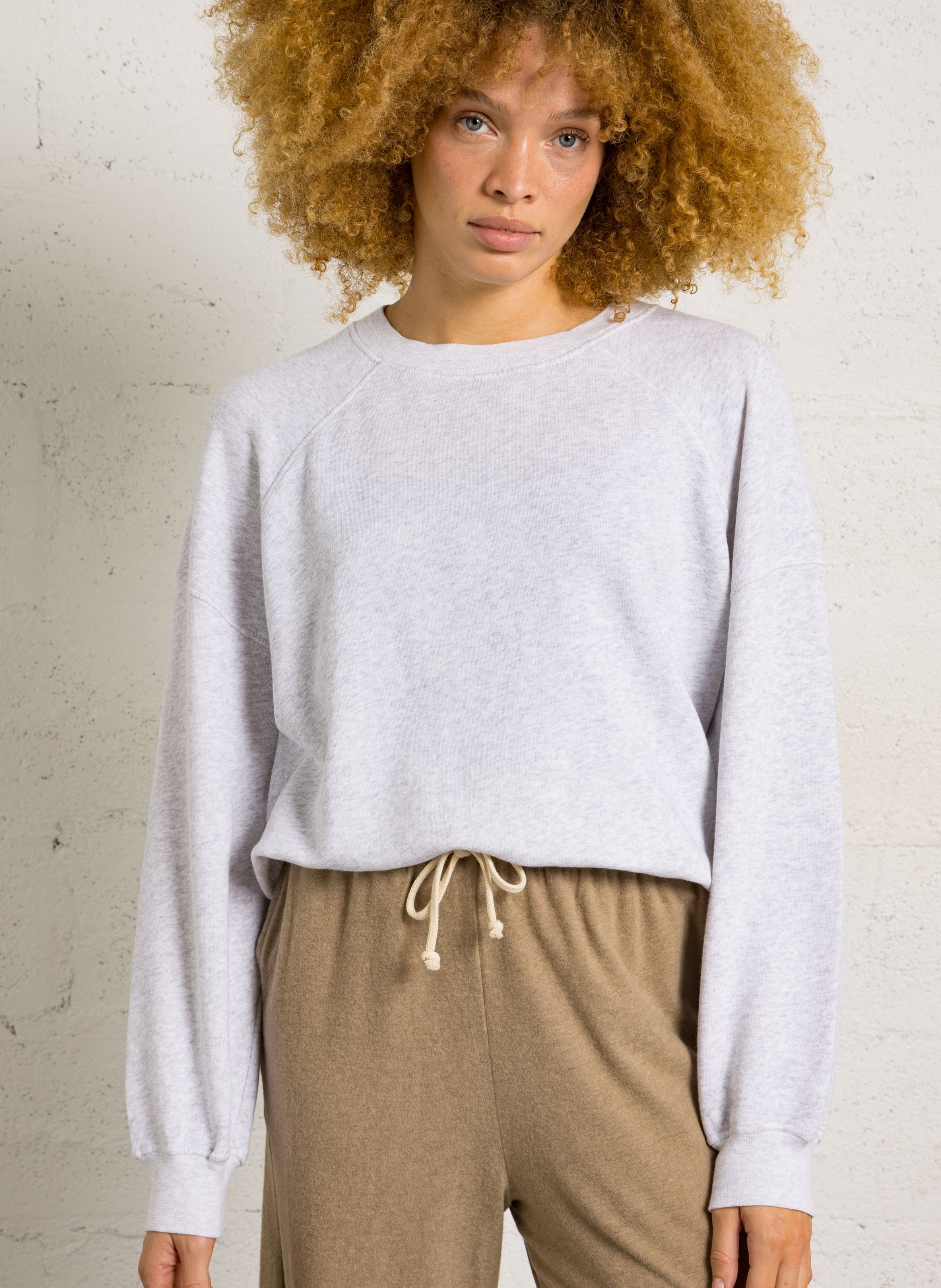 Sweat oversize col rond en coton mélangé atubay AMERICAN VINTAGE Gris