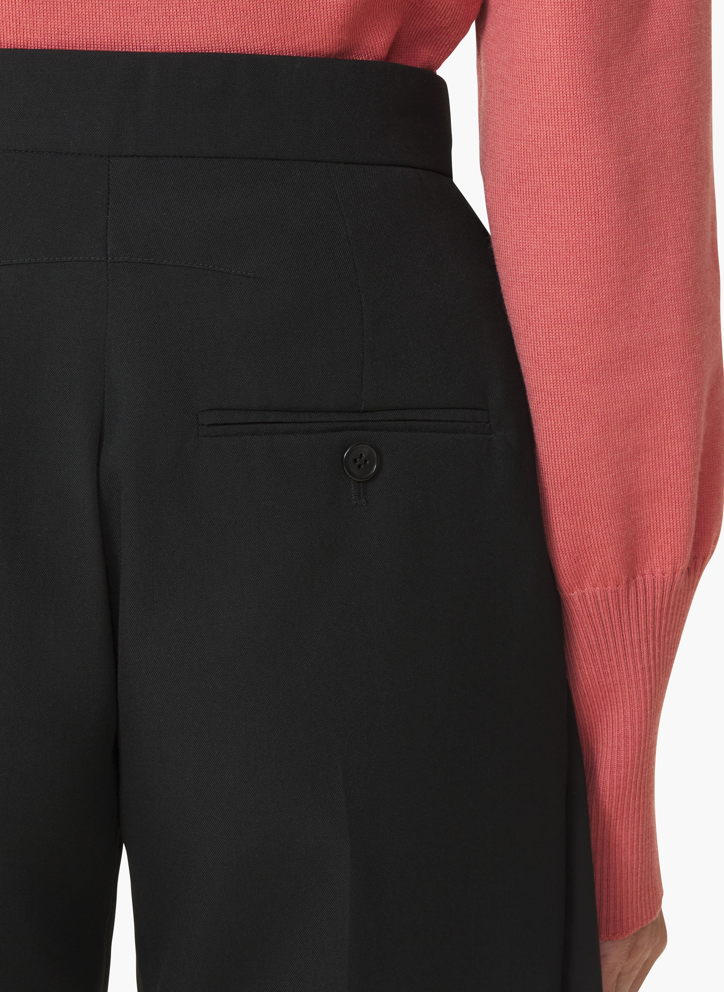 Pantalon à volants en laine LANVIN Noir