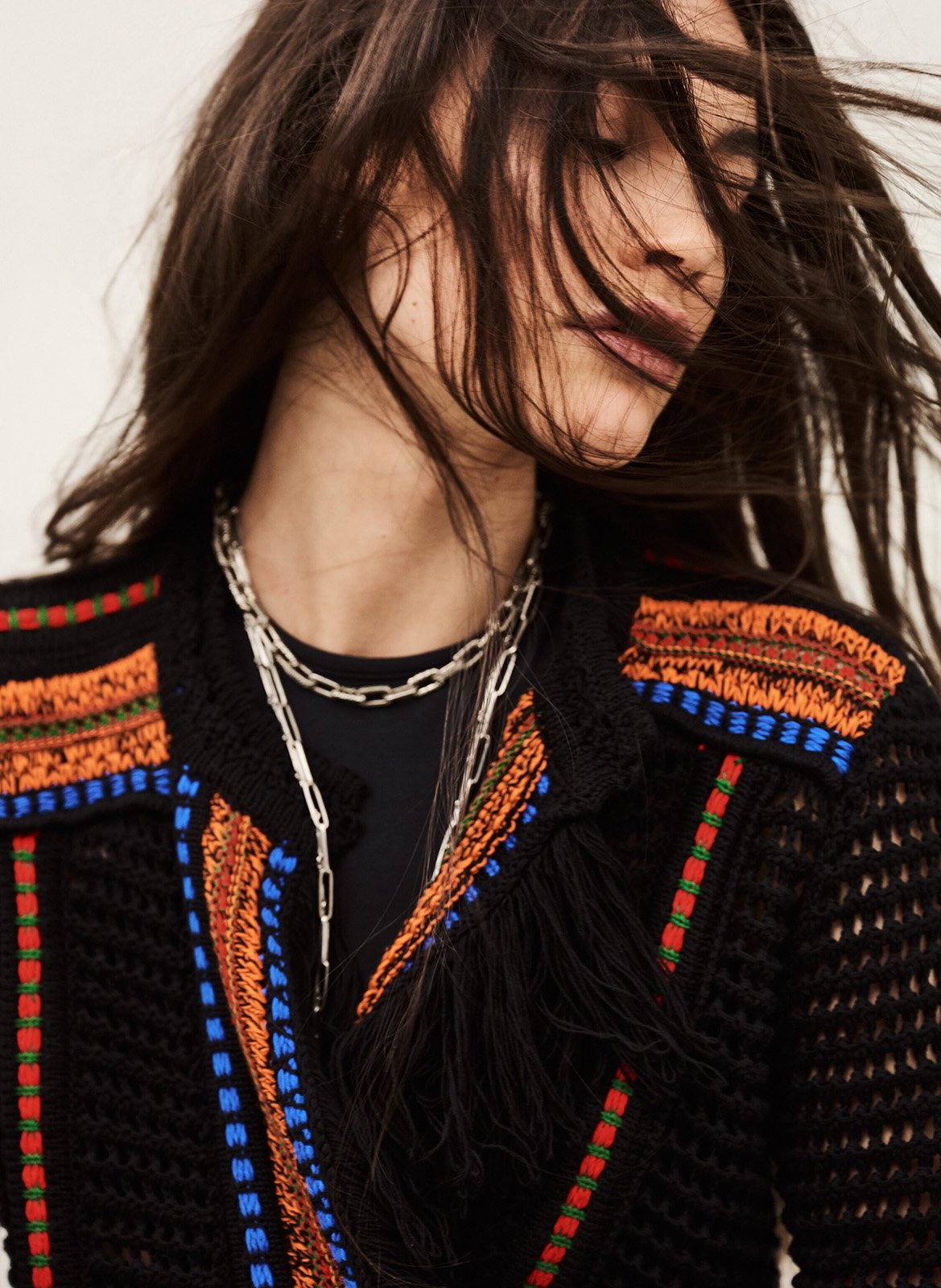 Gilet en crochet col rond bianca BA&SH Multicolore