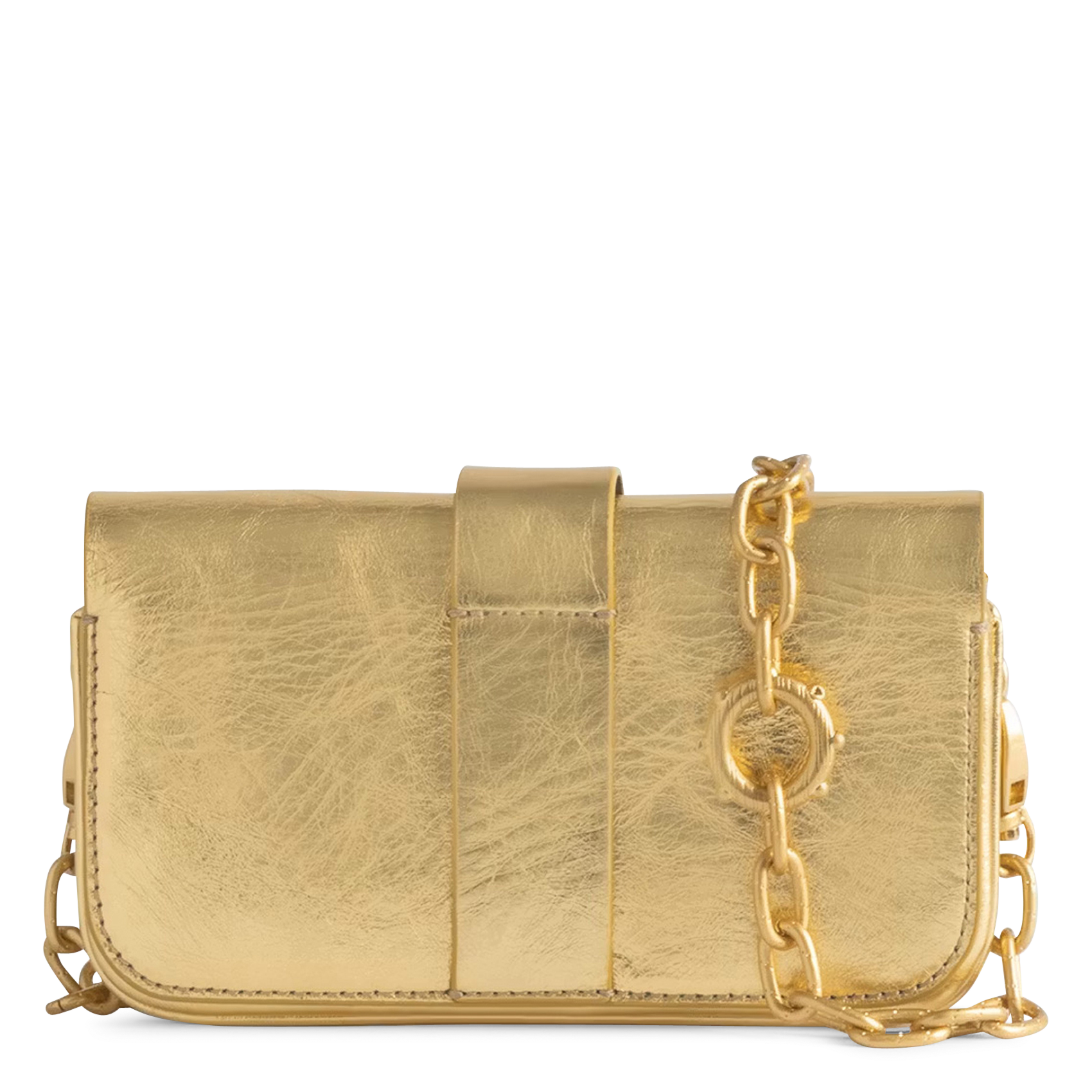 Sac porté épaule en cuir kate wallet ZADIG&VOLTAIRE Doré