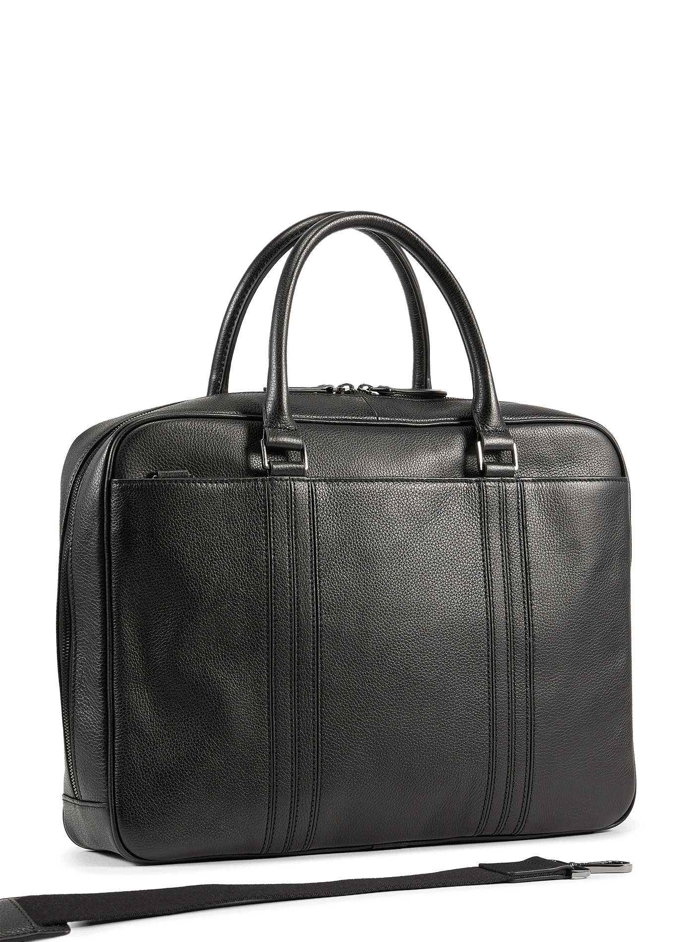 Document holder with removable grained leather shoulder strap SAISON 1865 Black