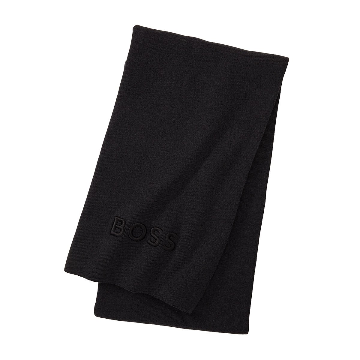 Plaid en coton acrylique, bold logo BOSS HOME Noir