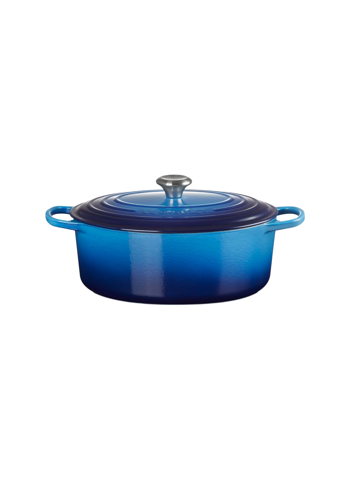 Ovale gusseiserner Schmortopf mit Emaillebeschichtung LE CREUSET Blau