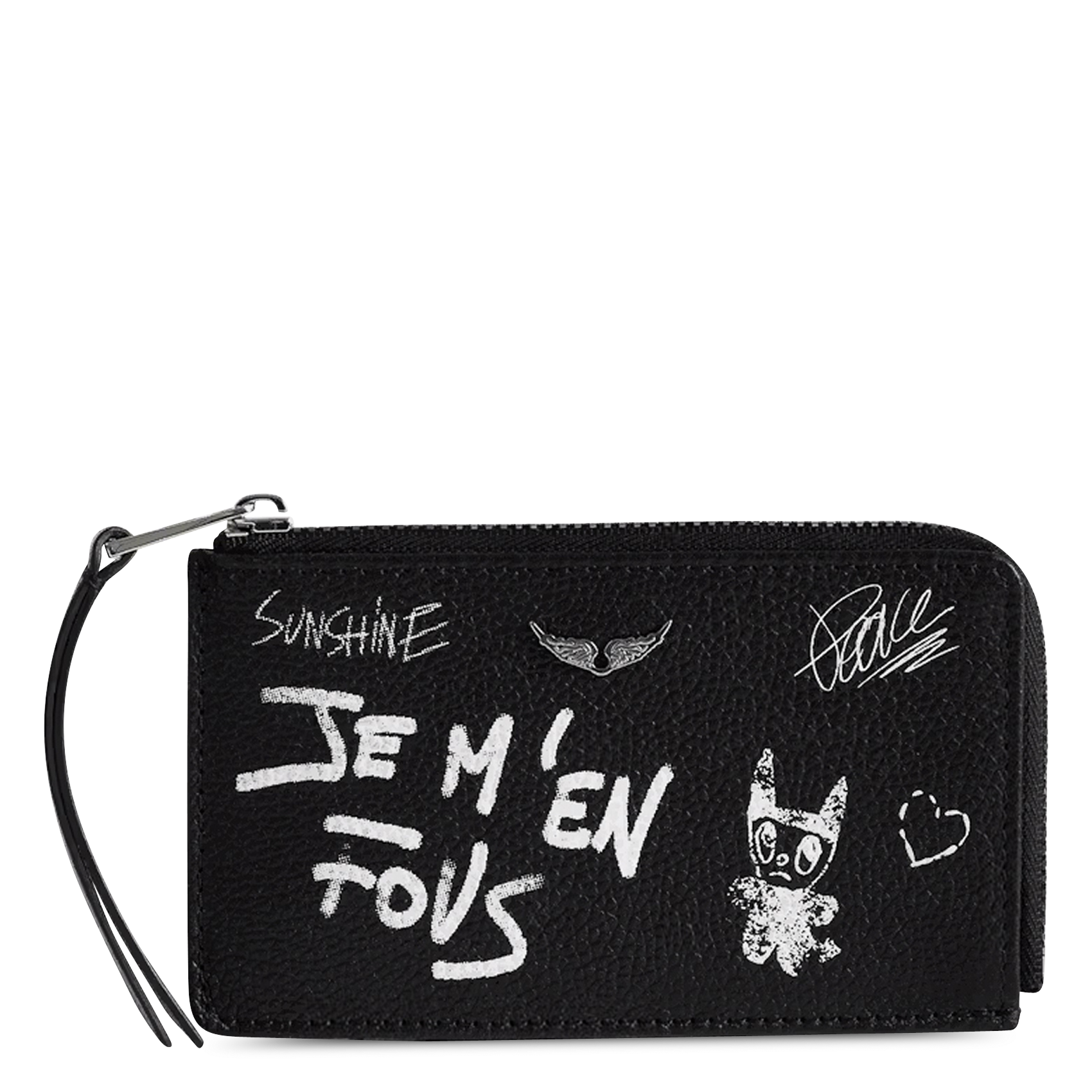 Porte-cartes en cuir imprimé zv card ZADIG&VOLTAIRE Noir