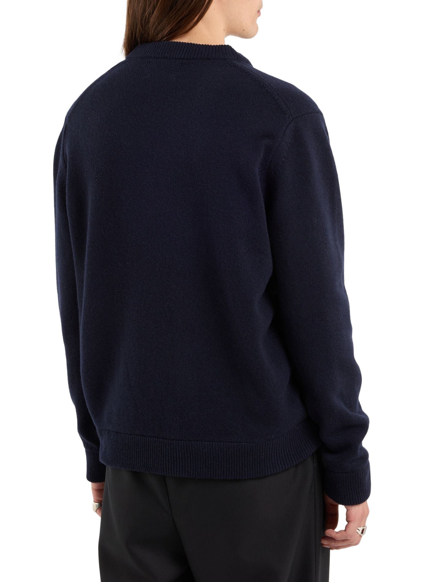 Oversized wool V-neck sweater SAISON 1865 Blue
