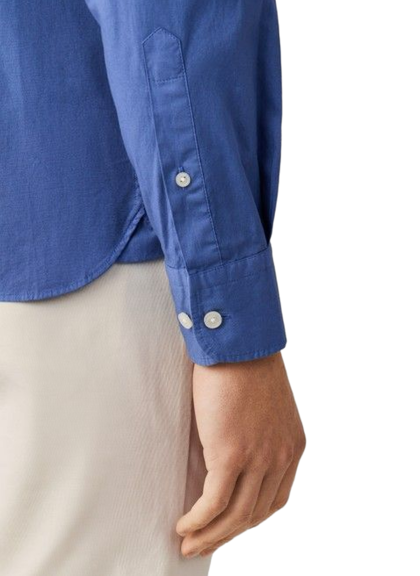 Slim shirt with embroidered logo in blended cotton HACKETT Blue