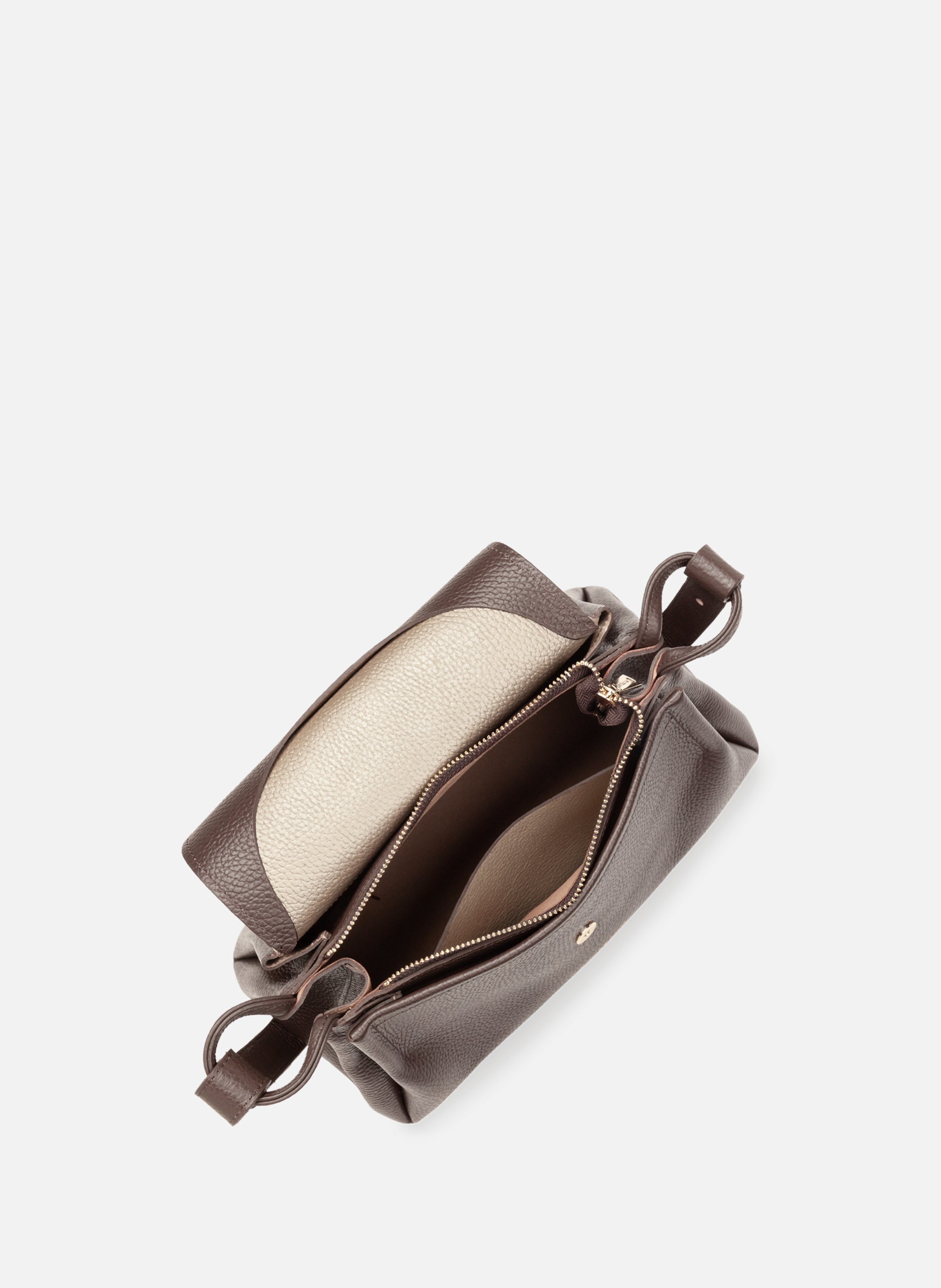 Grand sac trotteur - accordéon double LANCASTER Marron