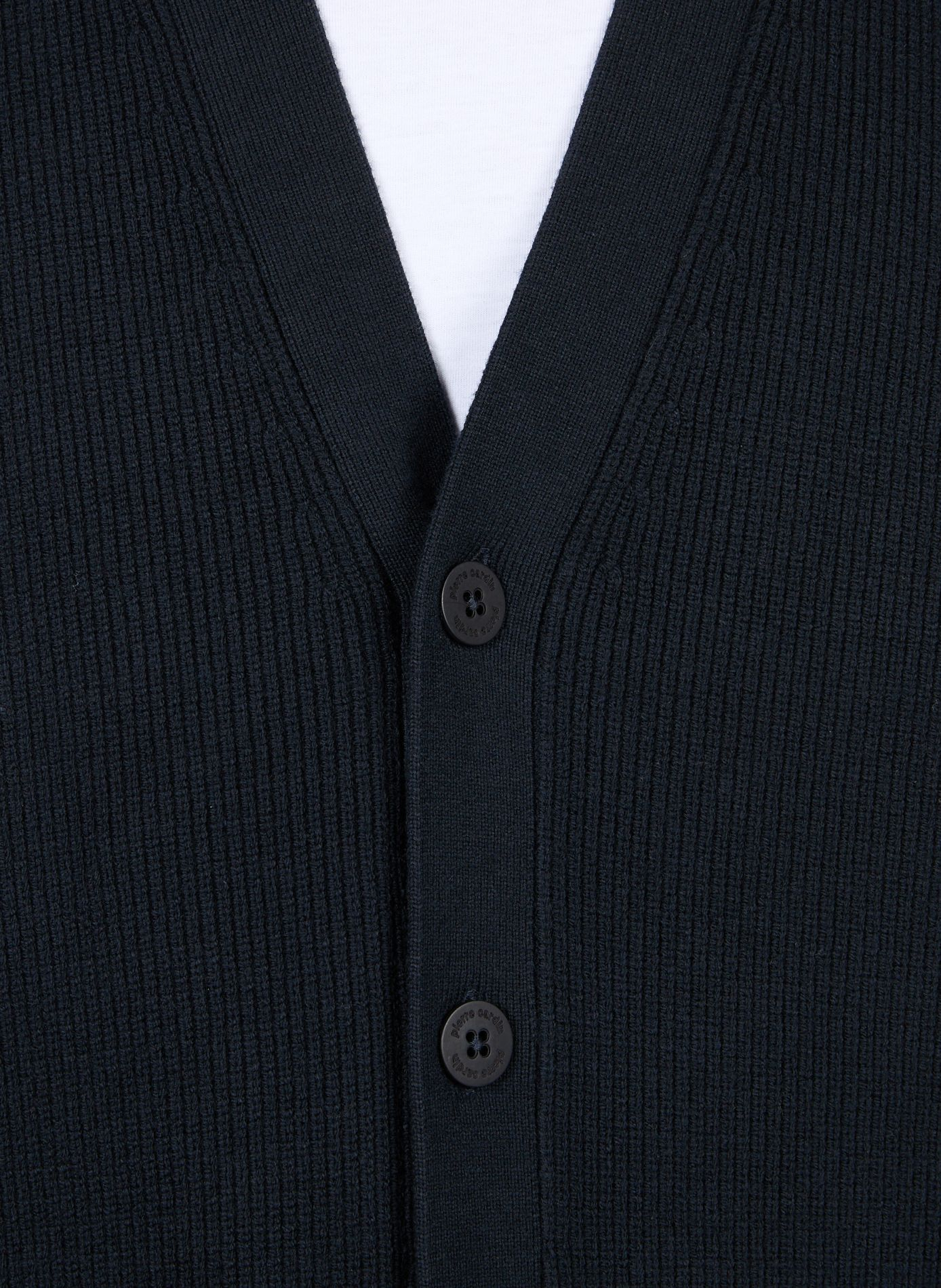 Gerader V-Ausschnitt-Weste aus Baumwollmischung PIERRE CARDIN Schwarz