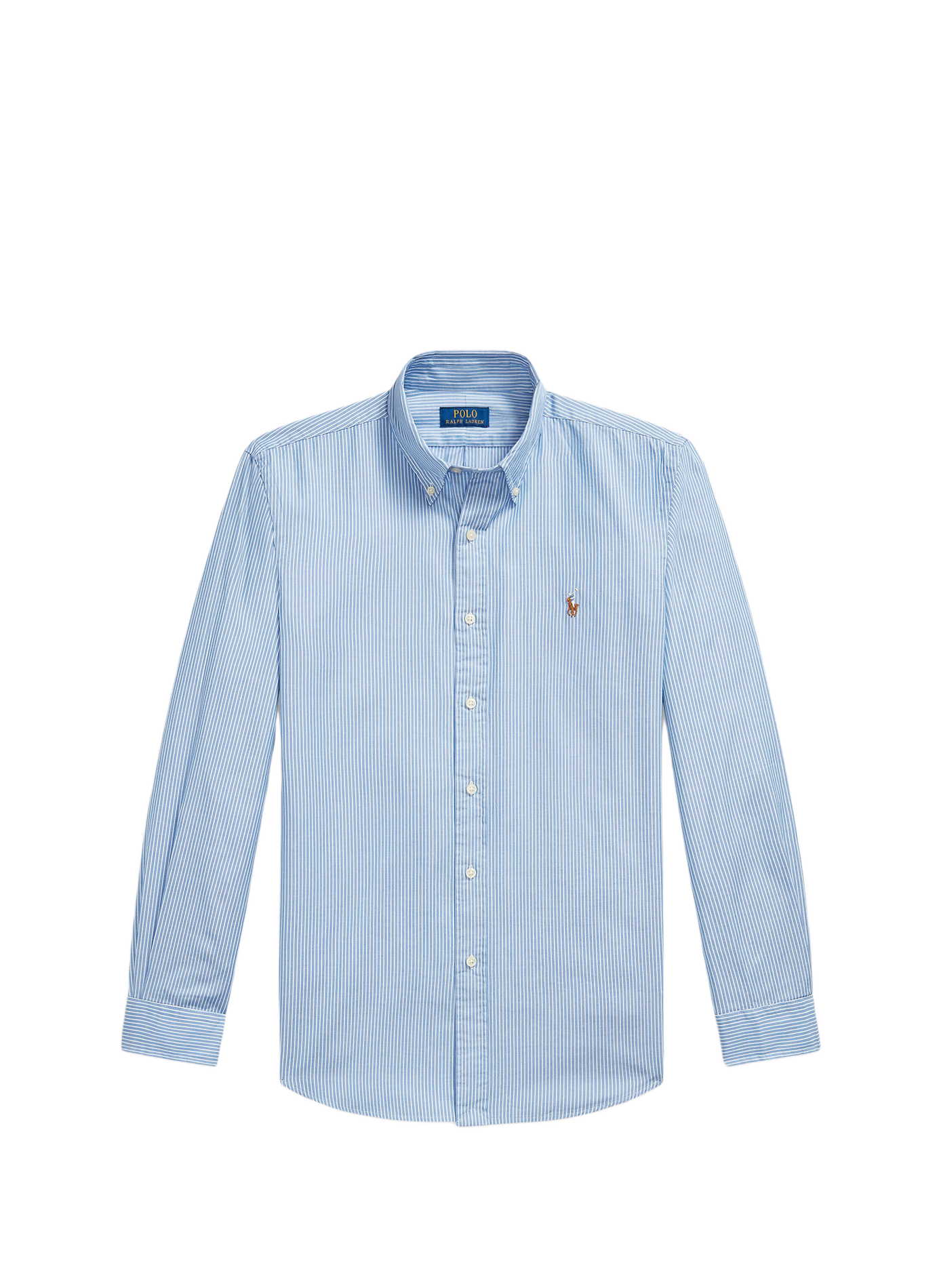Chemise droite col classique rayée en coton mélangé POLO RALPH LAUREN Blanc