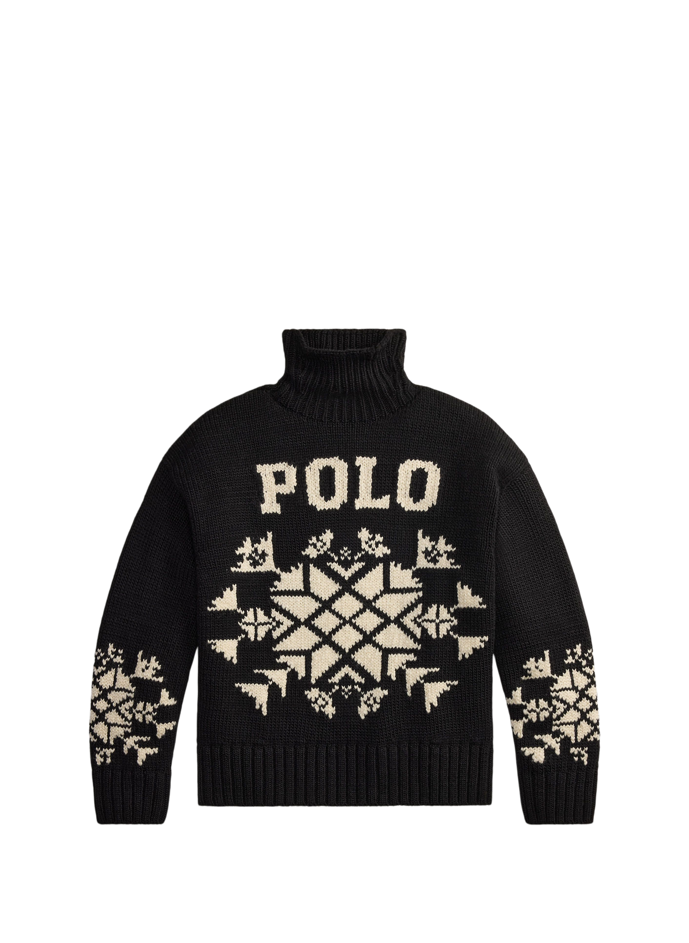 Pull col montant imprimé en laine POLO RALPH LAUREN Black