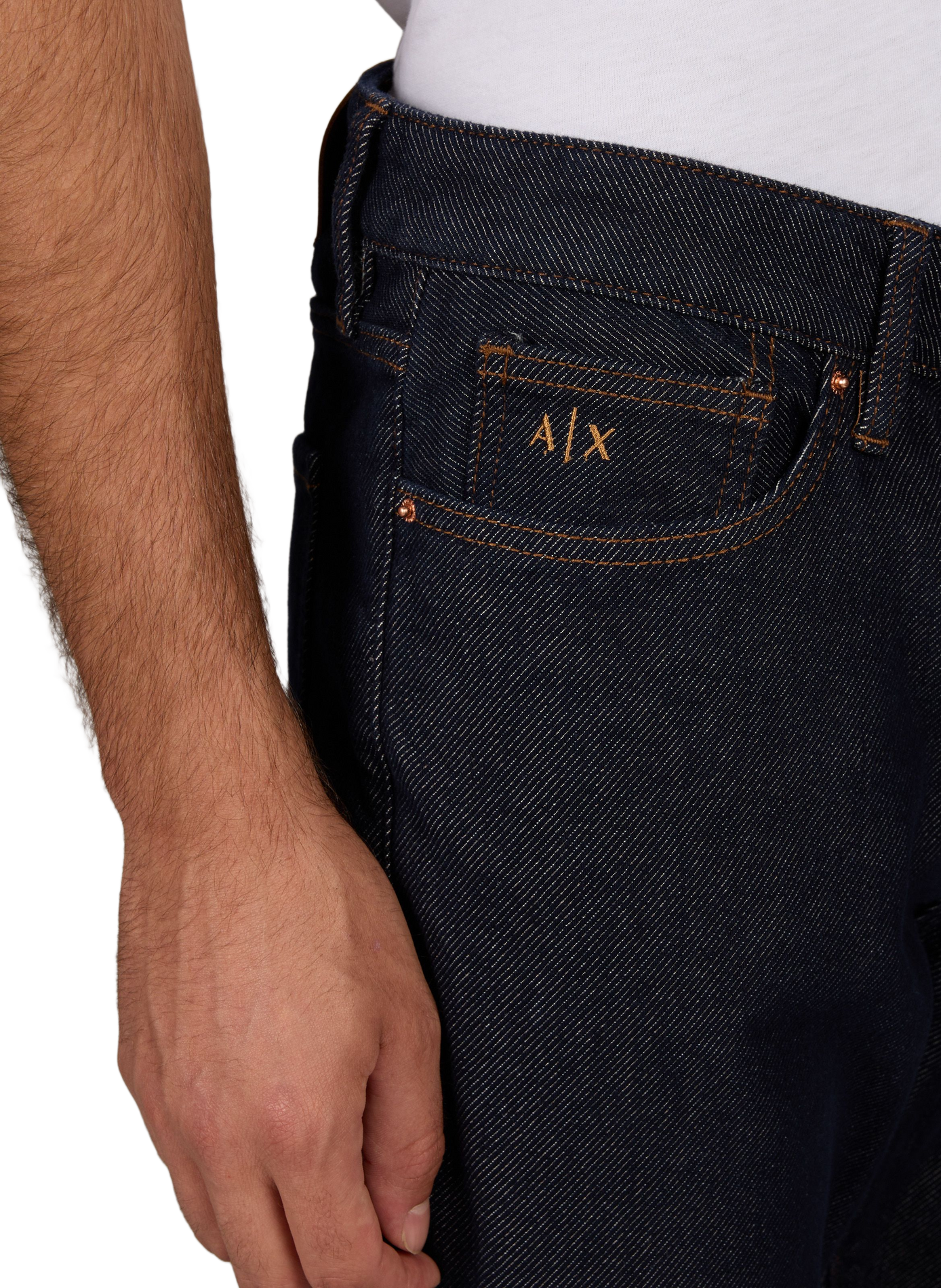 Straight-cut cotton-blend jeans  ARMANI EXCHANGE Blue