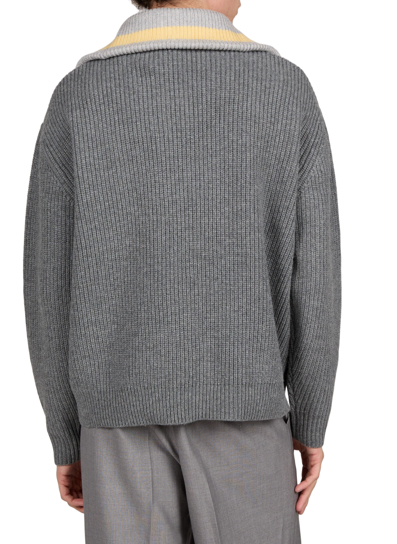 Wool and cashmere zip-neck sweater DROLE DE MONSIEUR Grey