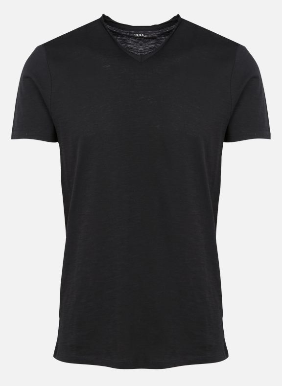 IKKS Tee-shirt col v regular-fit en coton Noir