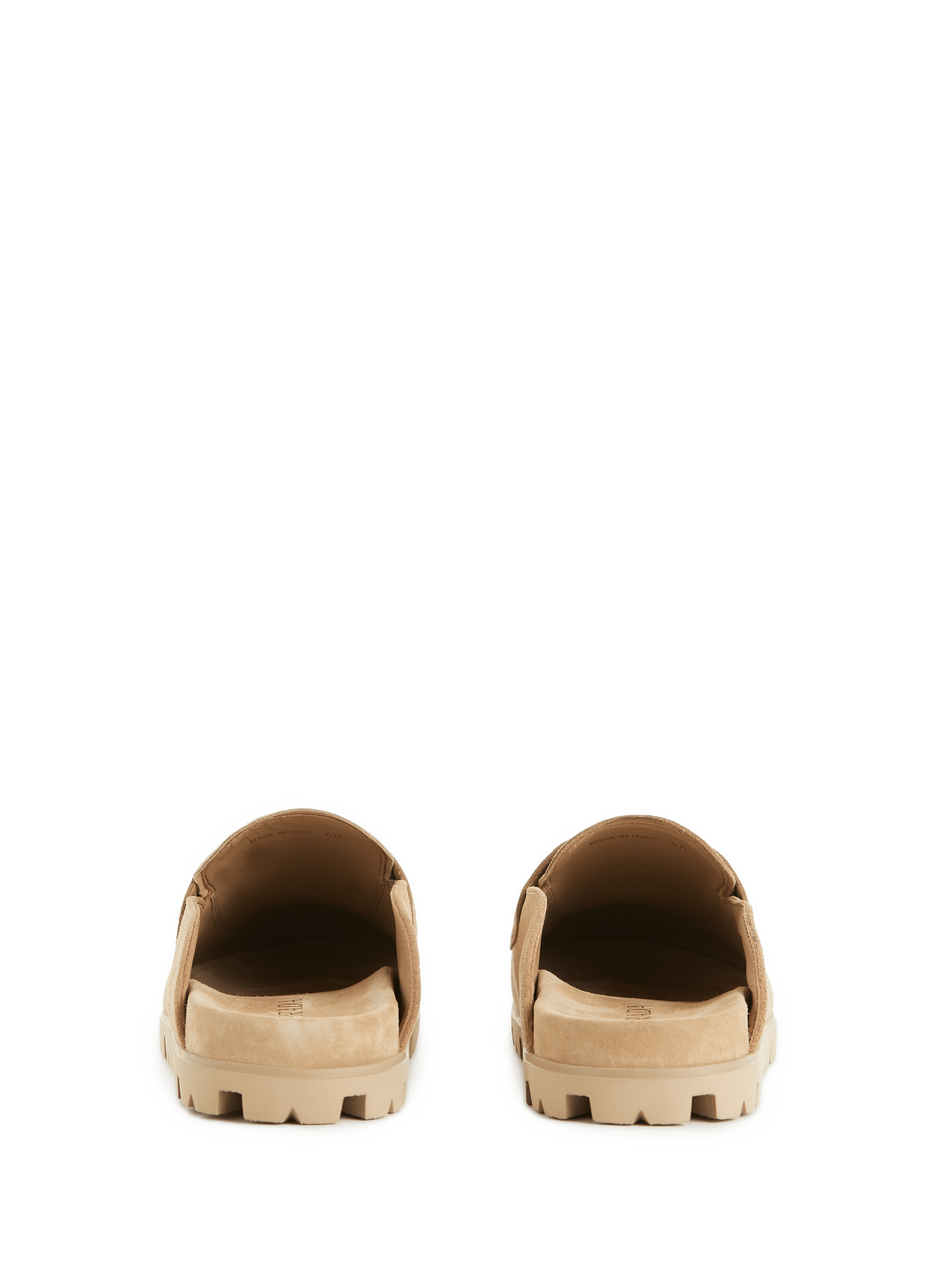 Suede leather mules PRADA Beige