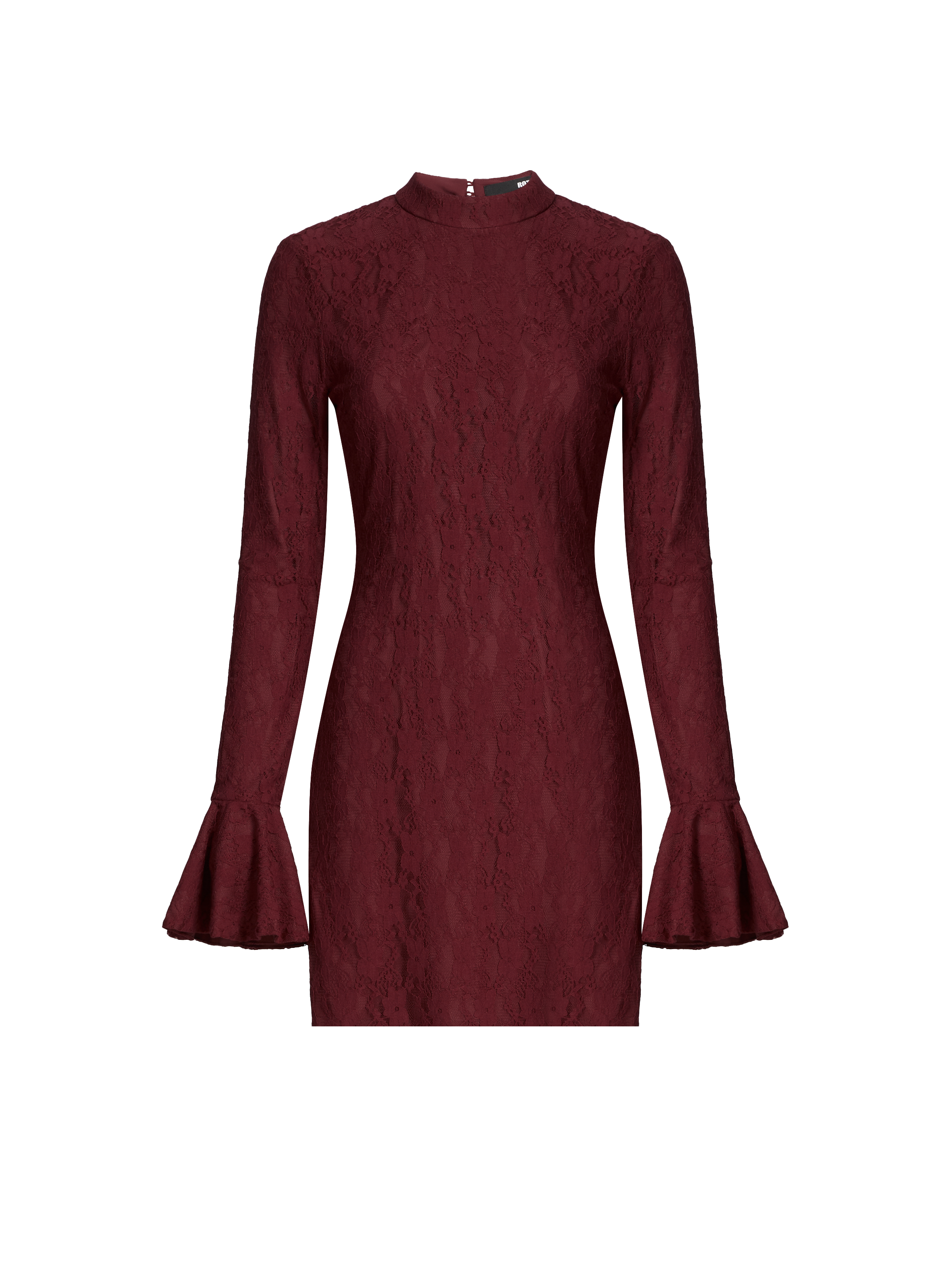 Robe courte cintrée en dentelle ROTATE Rouge