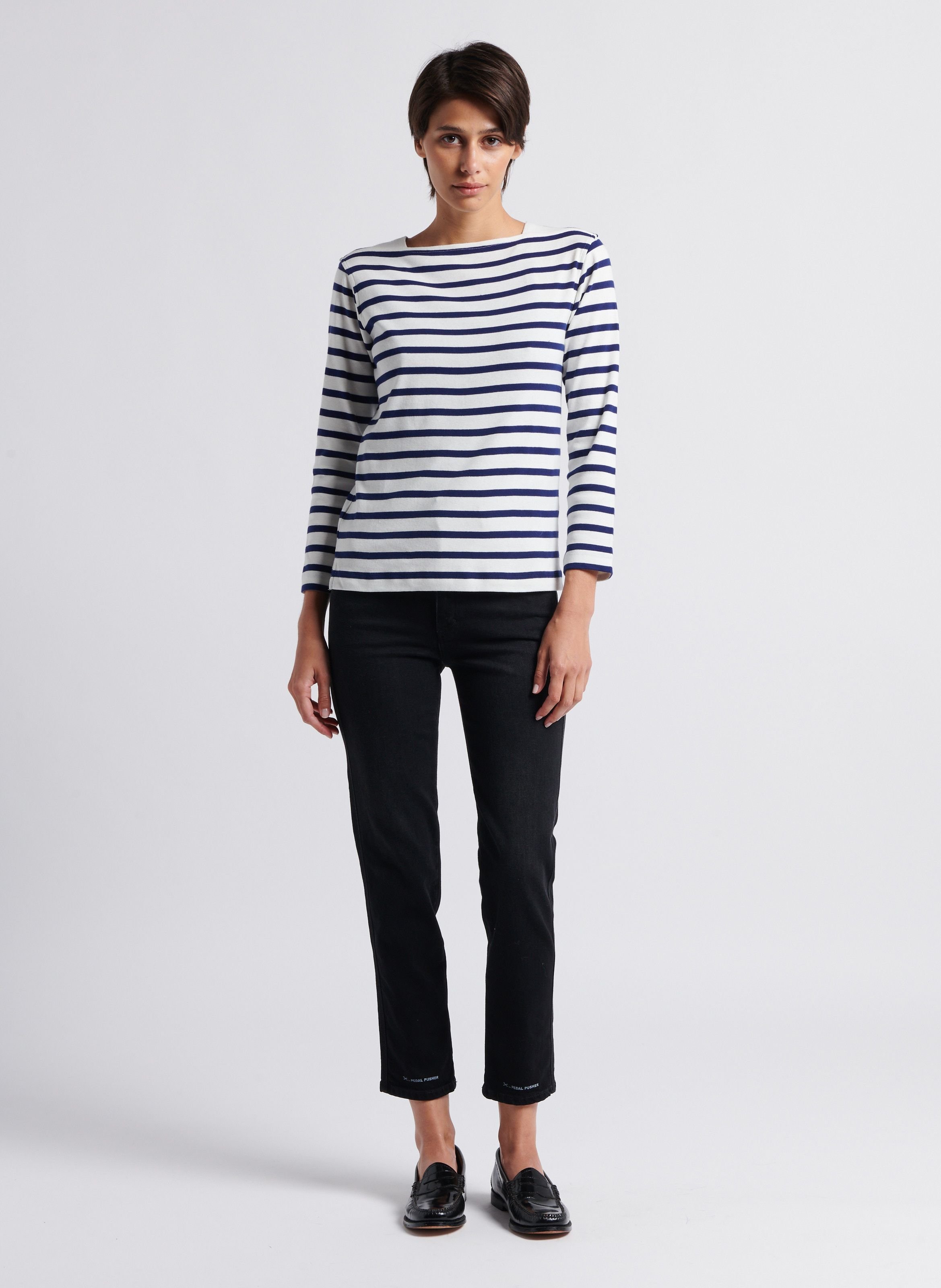 Marinière col bateau en coton katy SOEUR Bleu