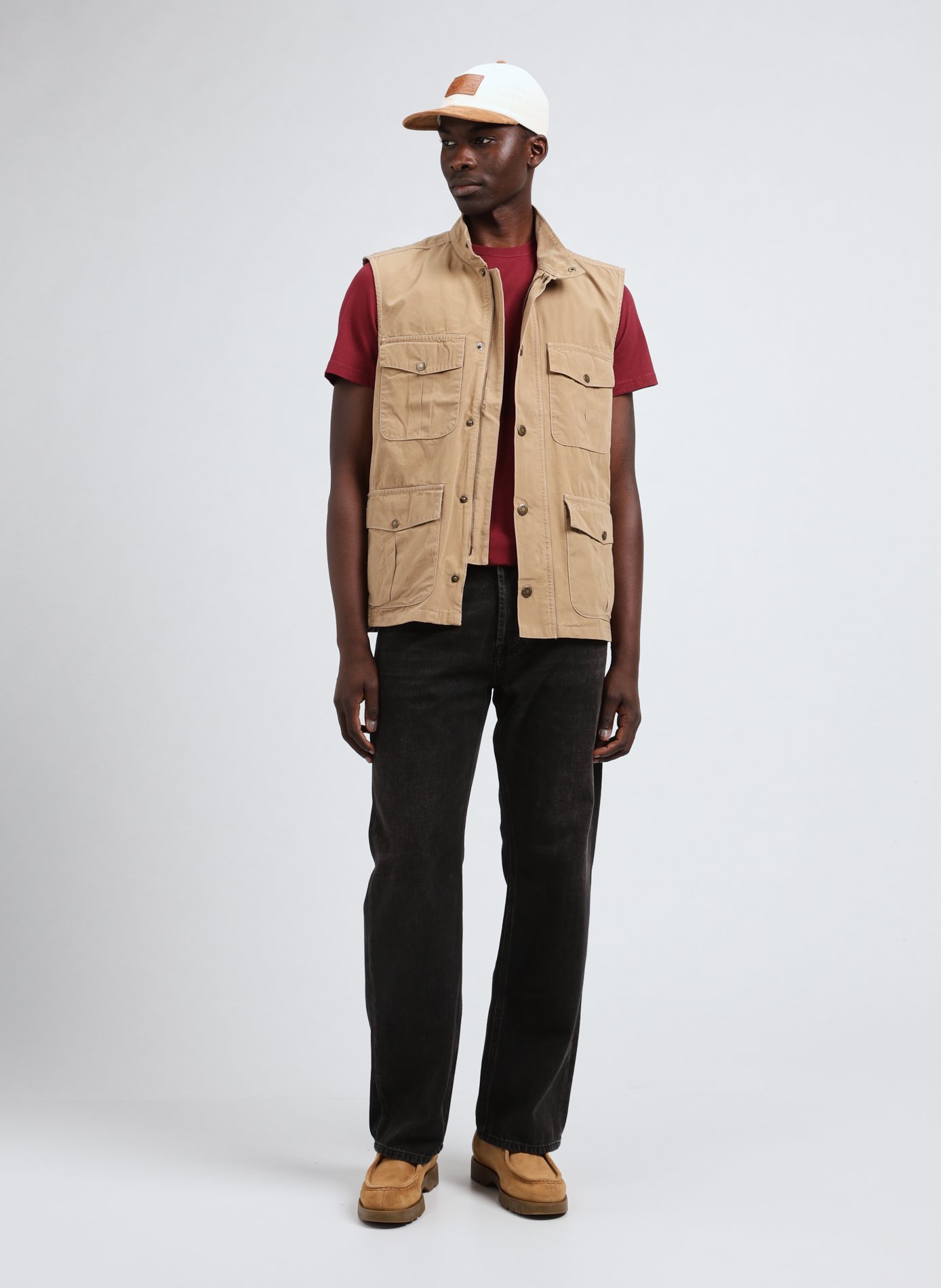 Veste sans manches en coton Beige