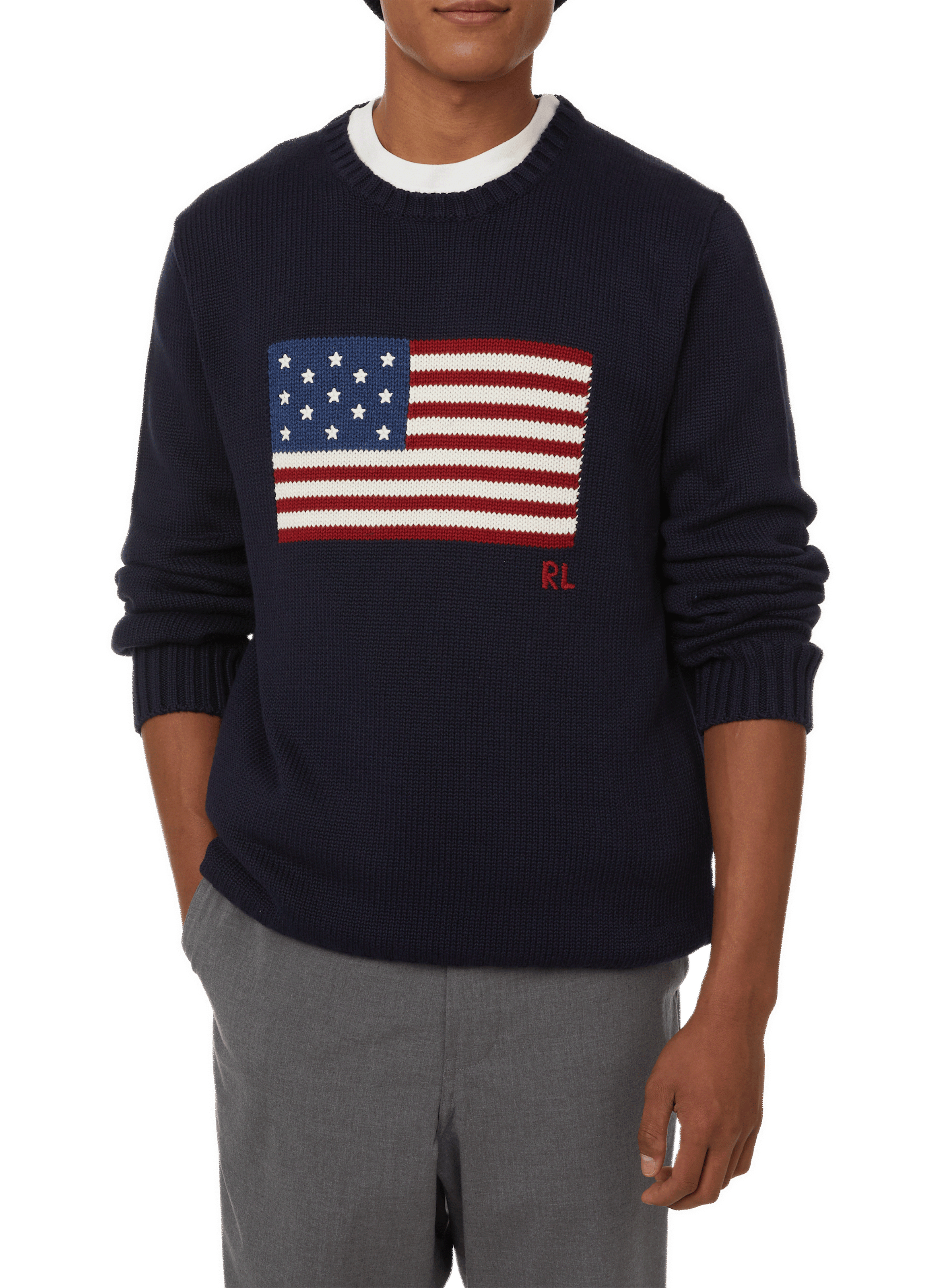 POLO RALPH LAUREN Printed cotton jumper Blue