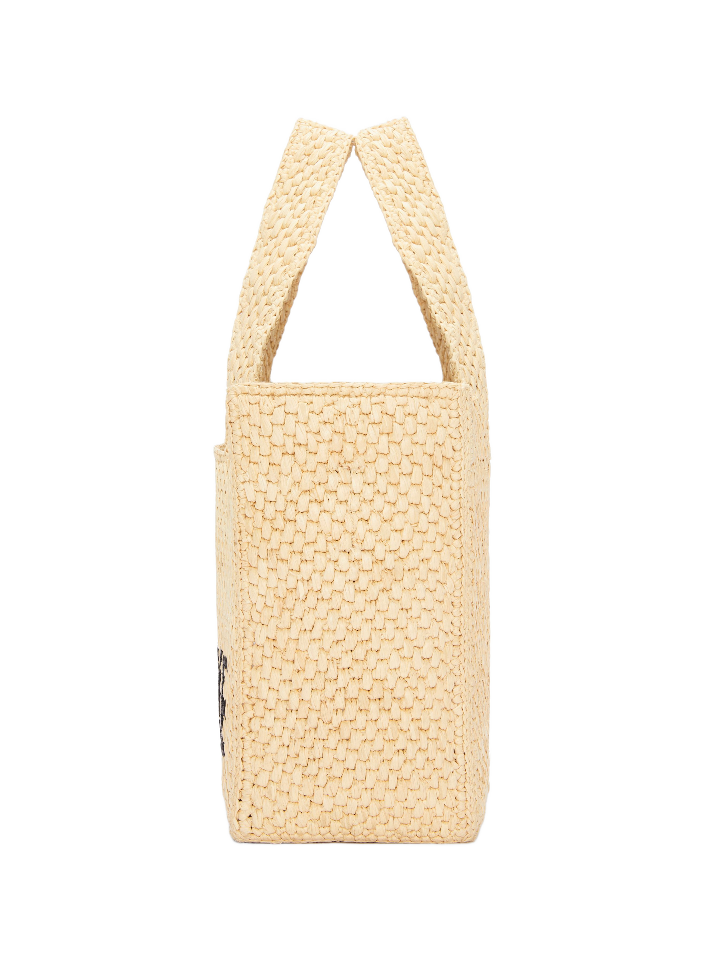 LOEWE Small Raffia and Leather Font Tote LOEWE Beige