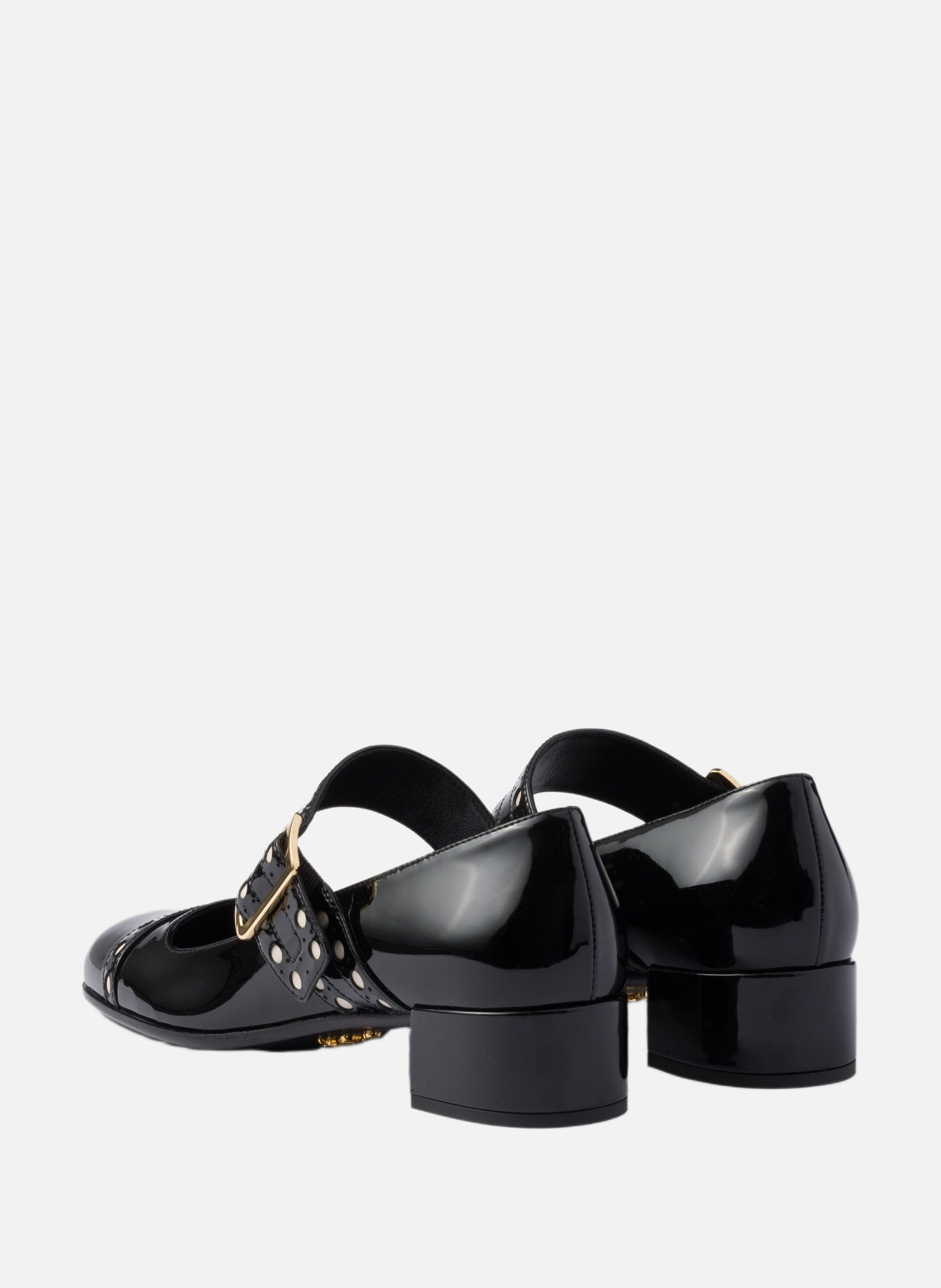 Babies en cuir verni PRADA Noir