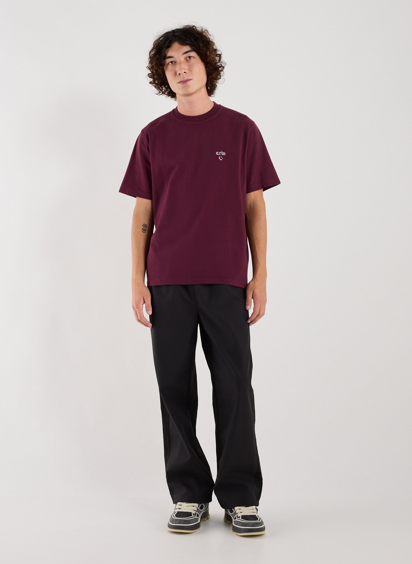 Straight embroidered cotton t-shirt ARTE ANTWERP Red