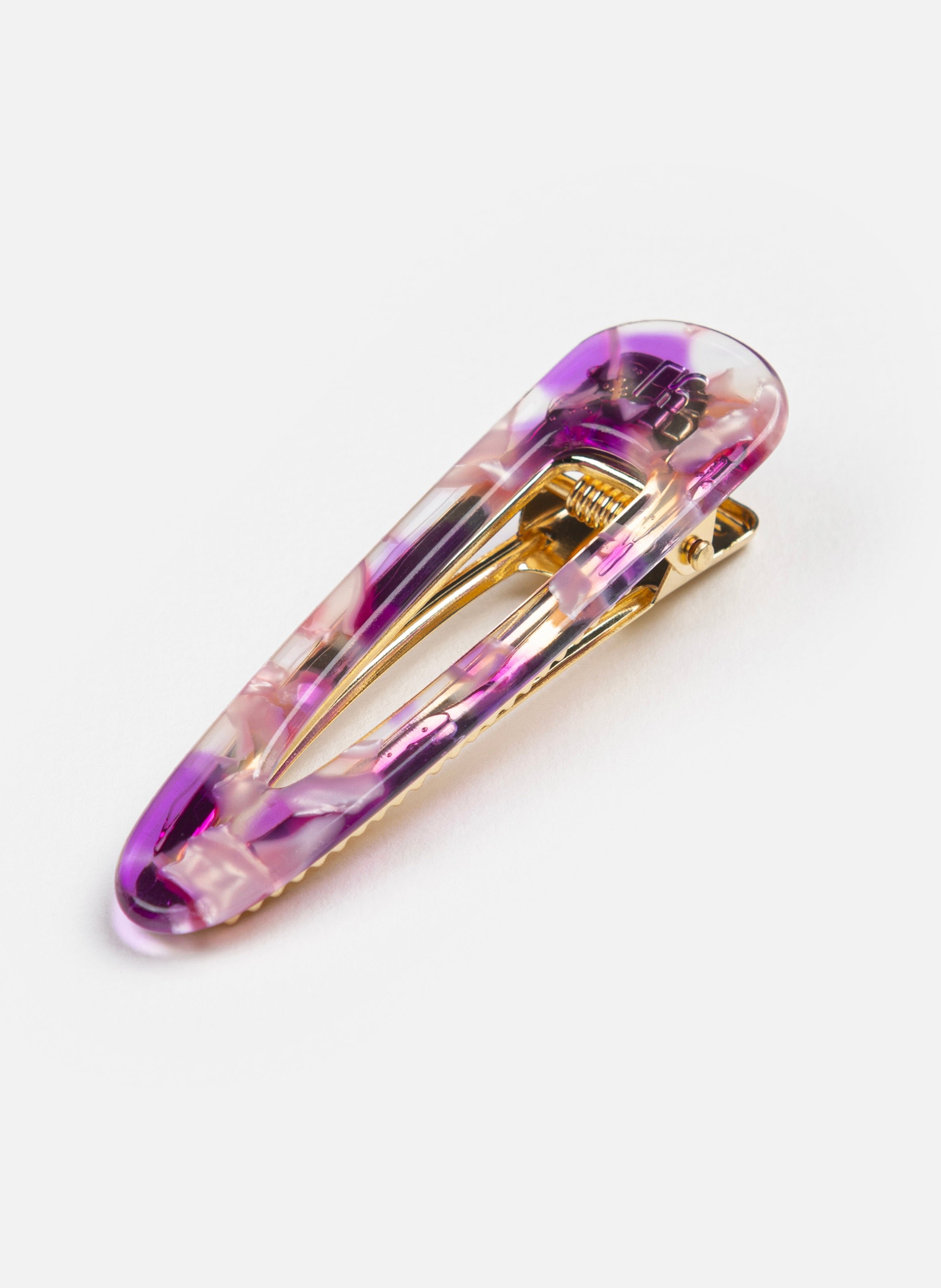 Barrette à cheveux triangle en acétate de cellulose et acier inoxydable RoseKURAGE GINZA