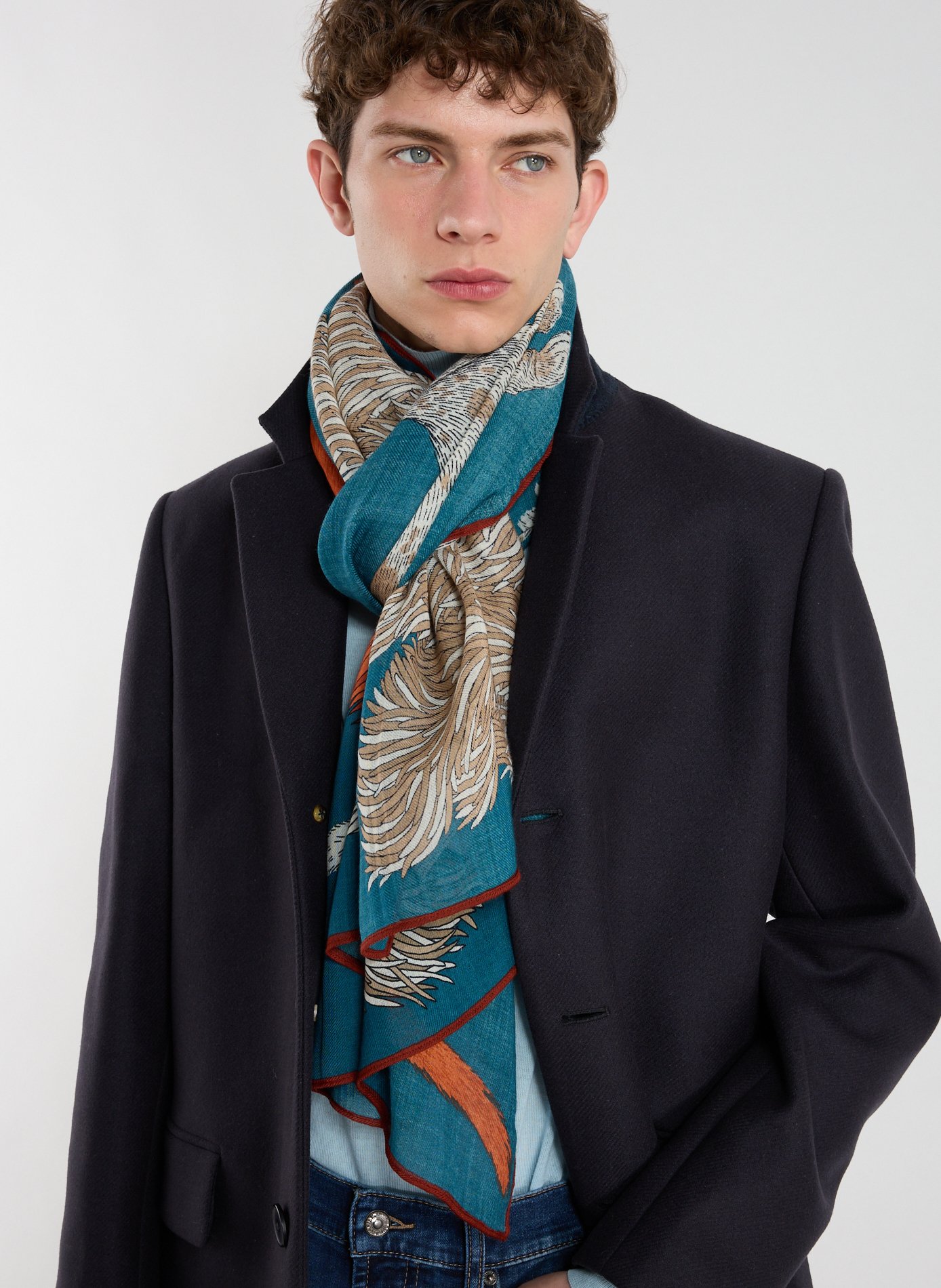 Foulard à motif Toutou INOUI EDITIONS Bleu