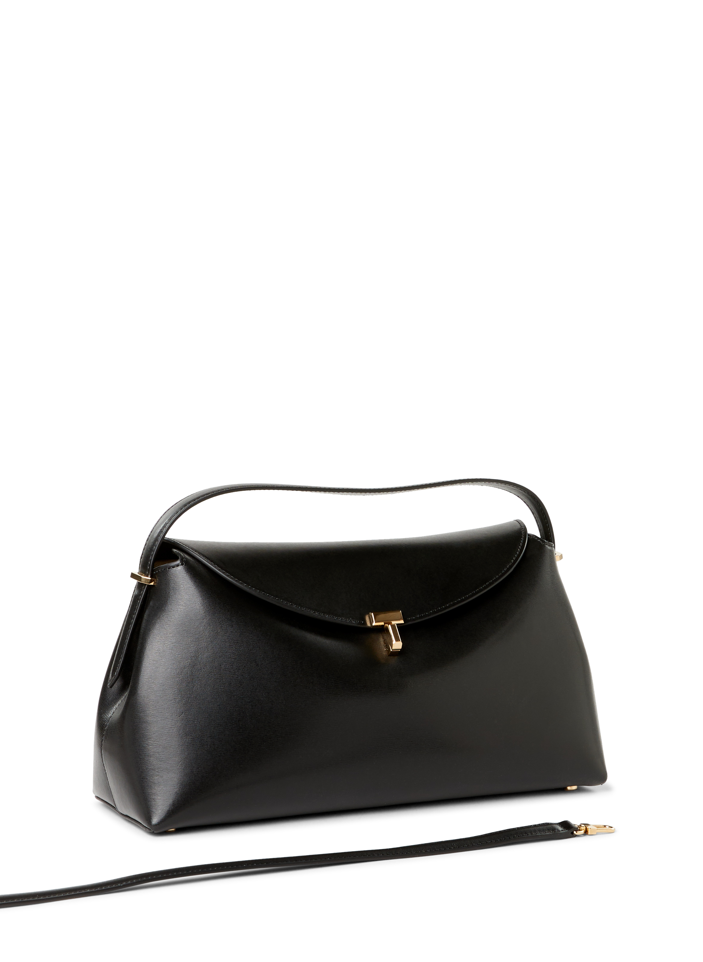 Handbag with removable leather shoulder strap TOTEME Black