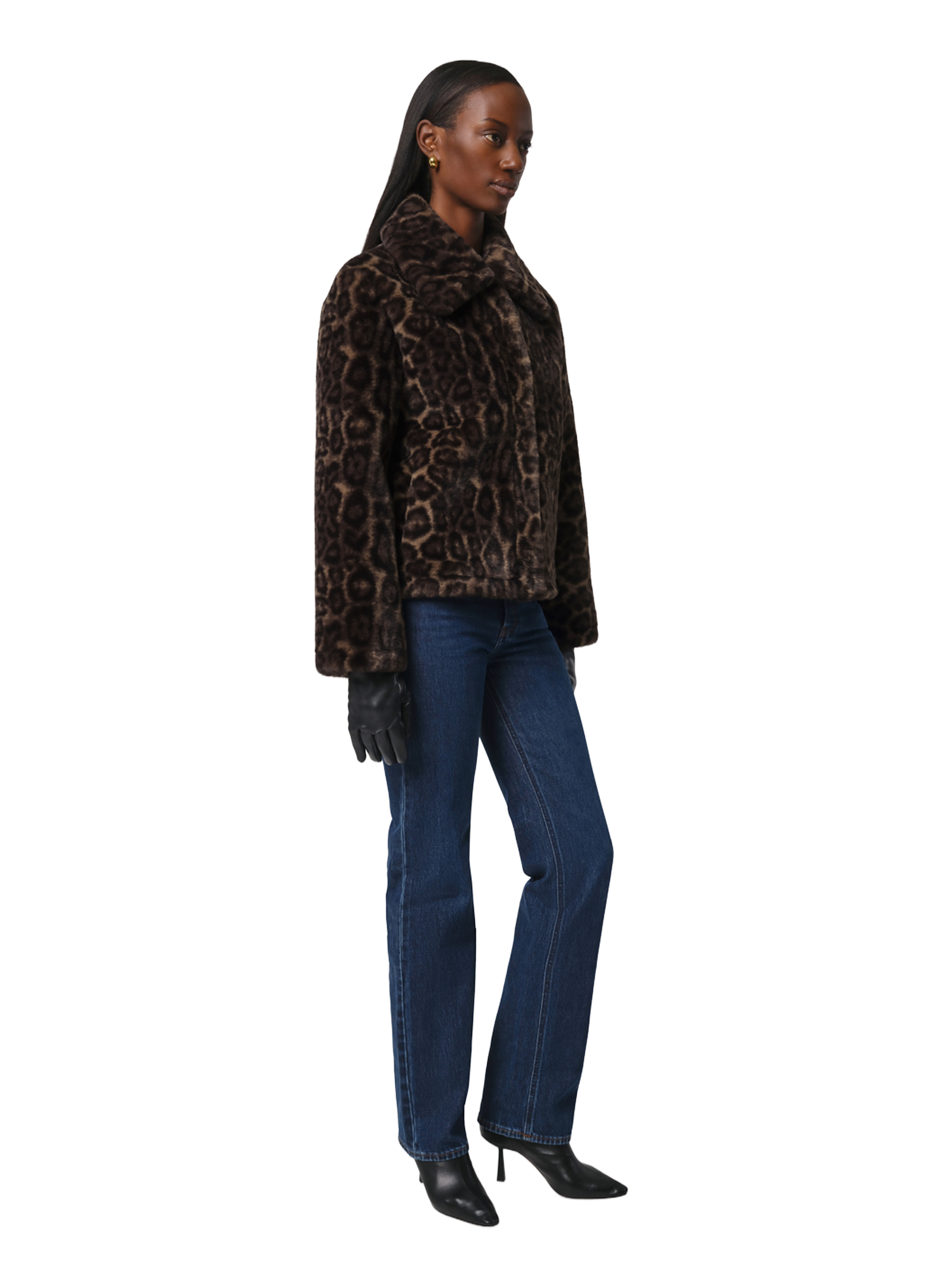 Coat with classic fur collar APPARIS Multicolour