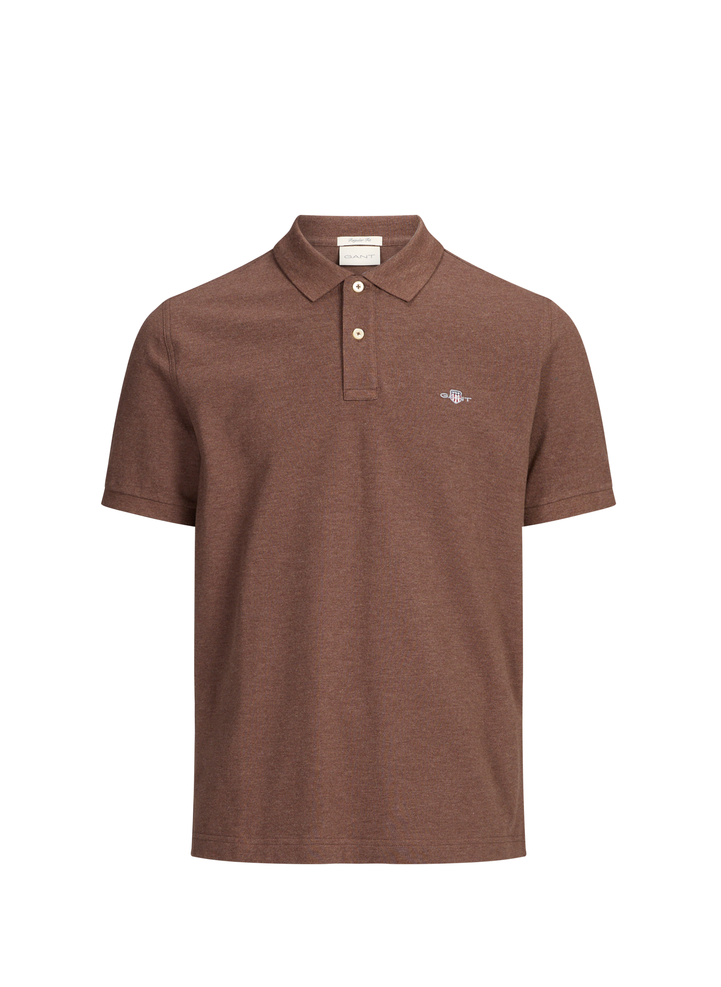 Polo à manches courtes en coton GANT Marron