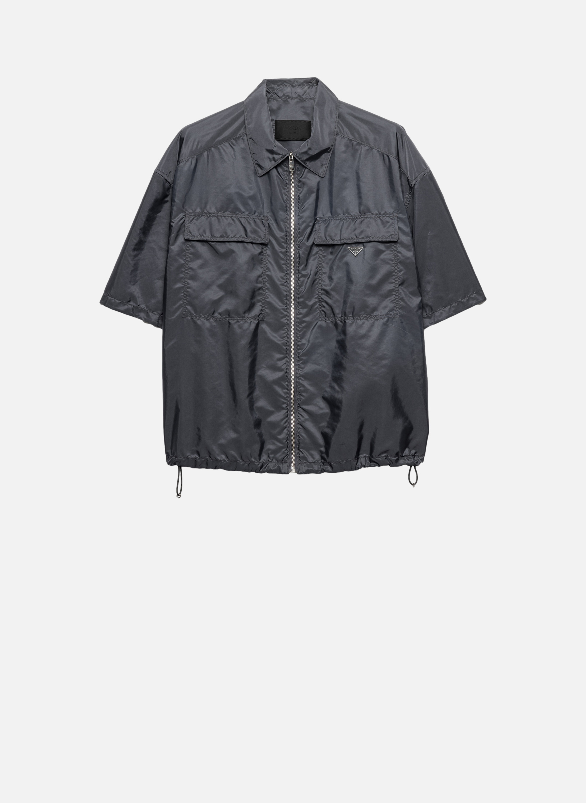 Chemise légère à manches courtes en re-nylon PRADA Gris