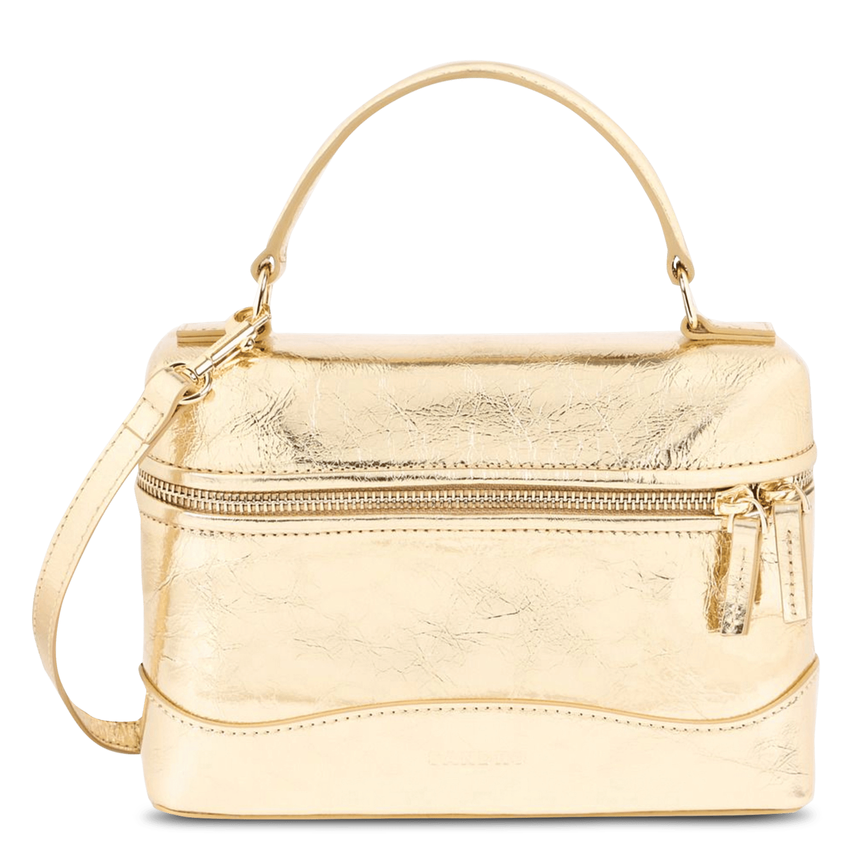 Sac bandoulière en cuir brillant SANDRO Doré