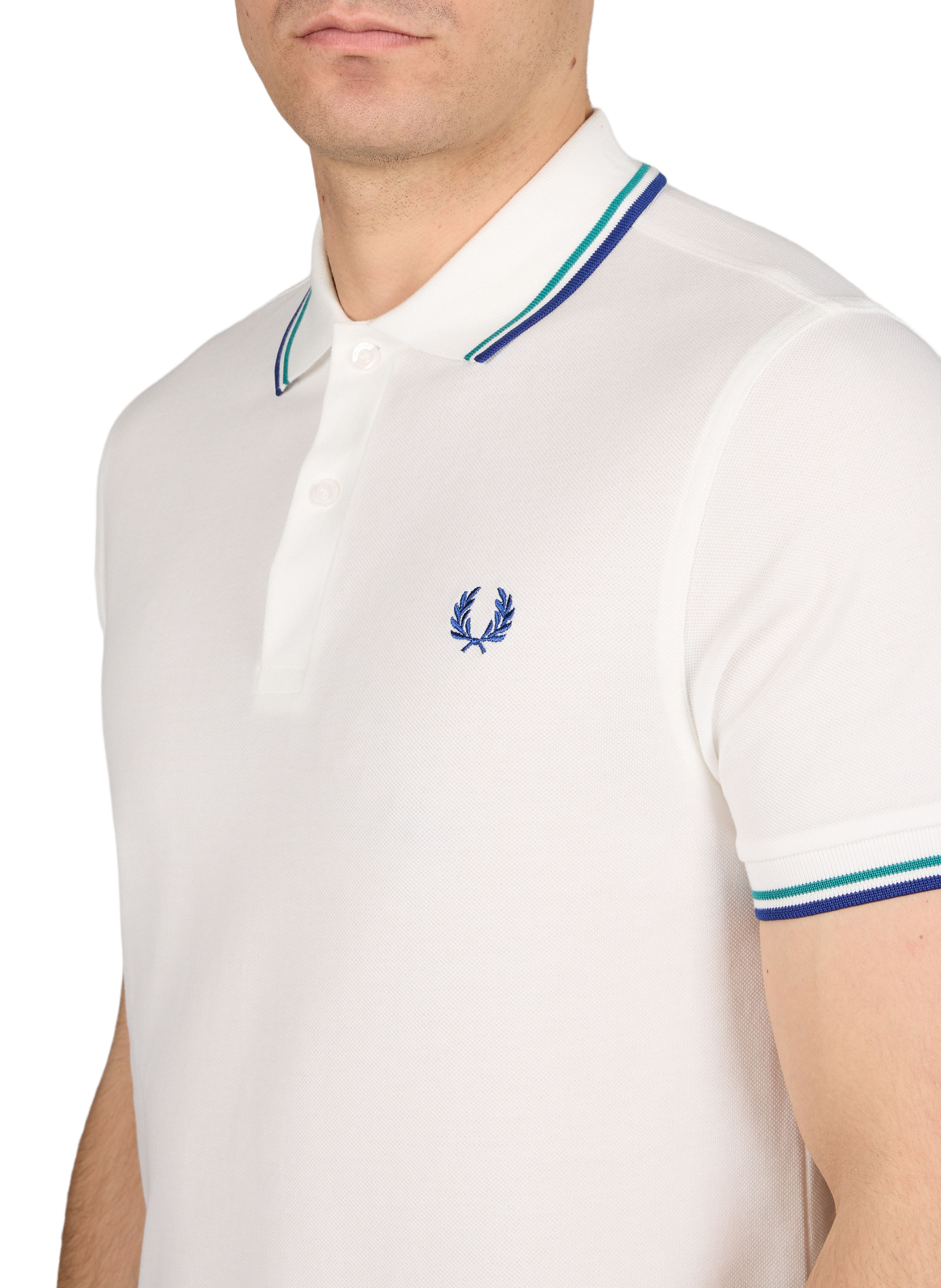 Polo à manches courtes en coton FRED PERRY Blanc