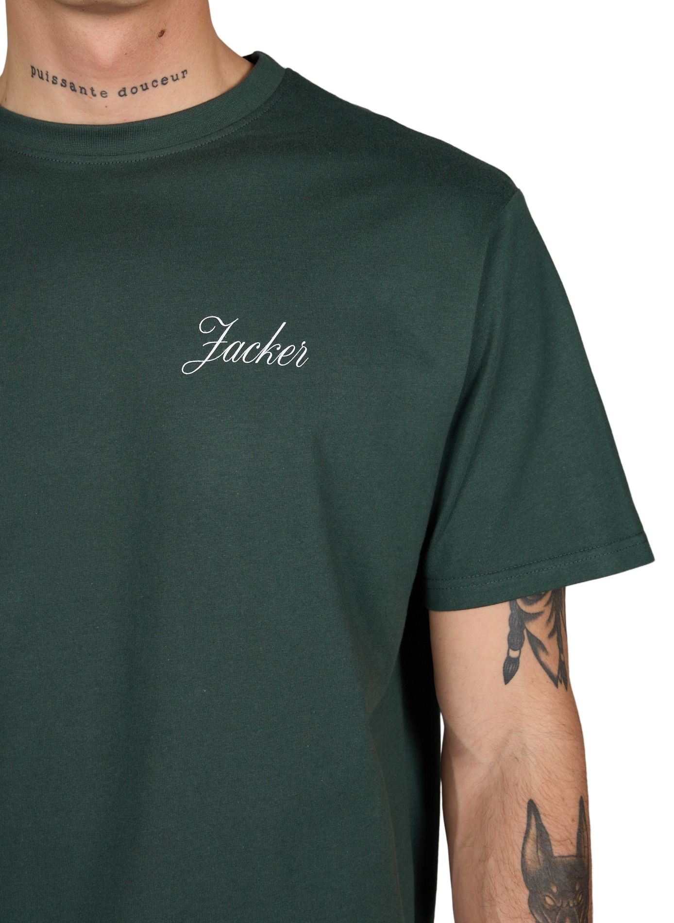 Straight printed cotton T-shirt JACKER. Green