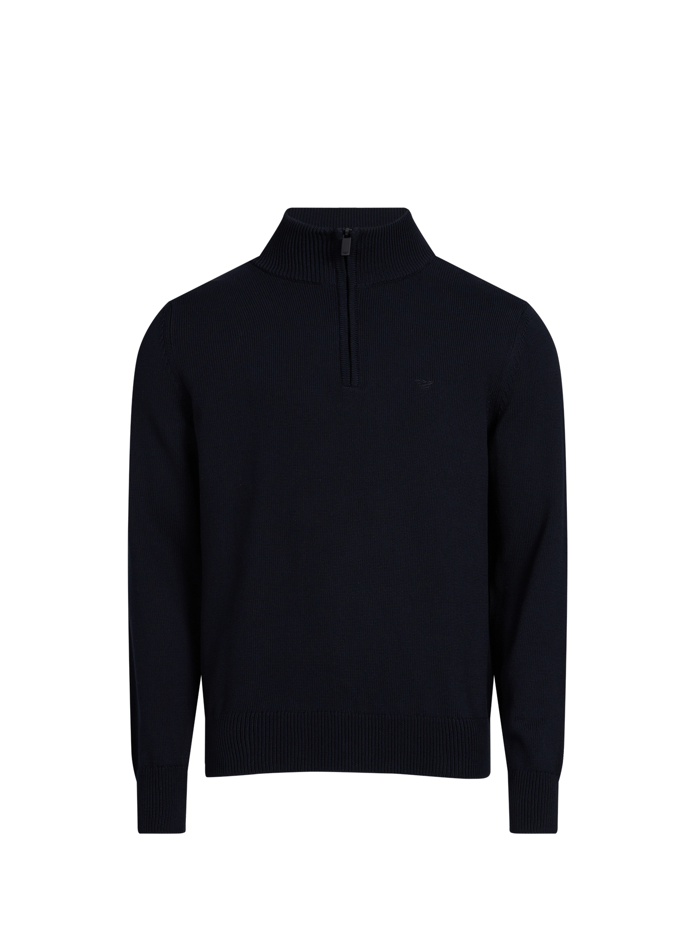 Pull zippé en coton EMPORIO ARMANI Bleu