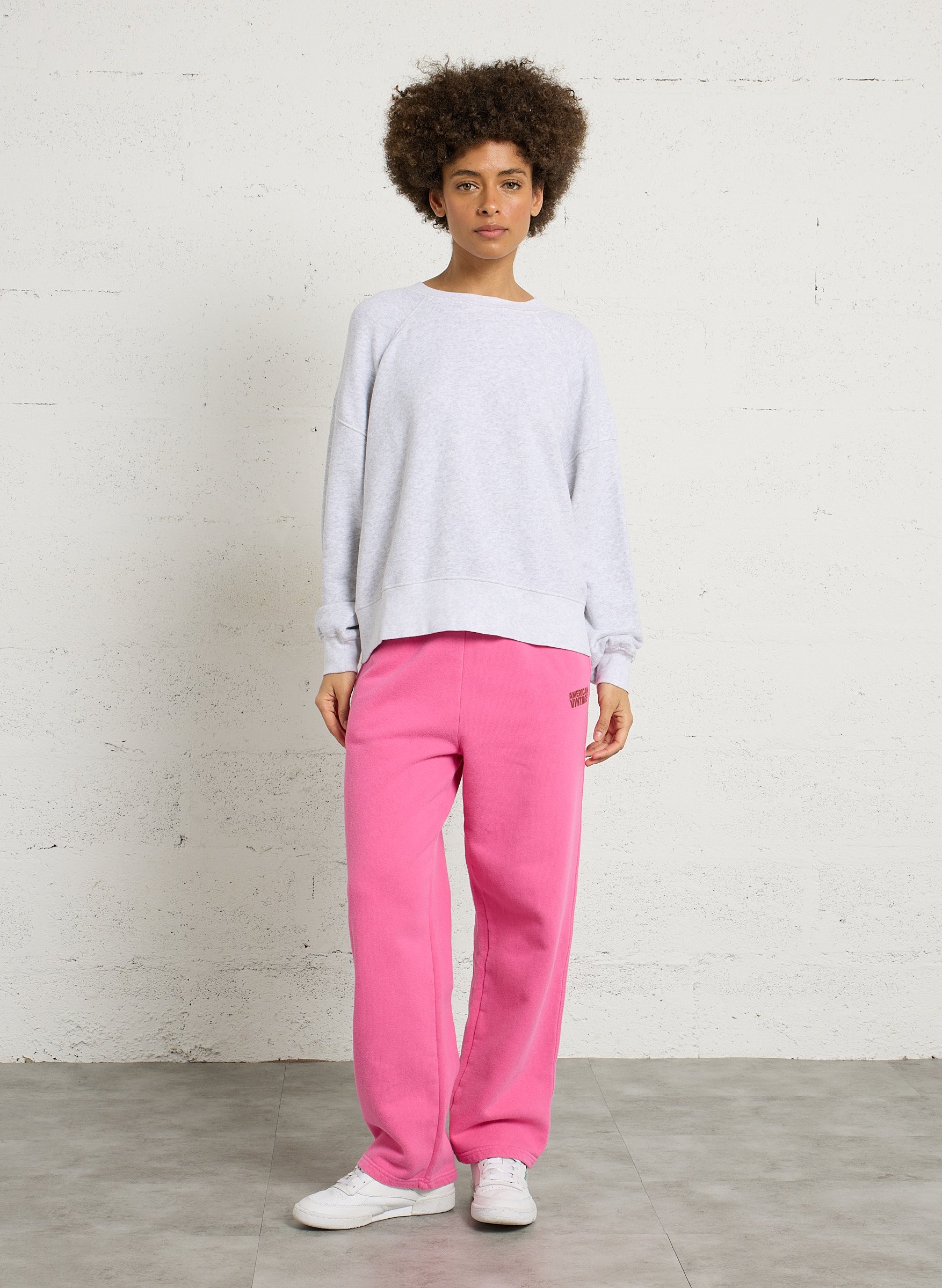 Sweat oversize col rond en coton mélangé atubay AMERICAN VINTAGE Gris