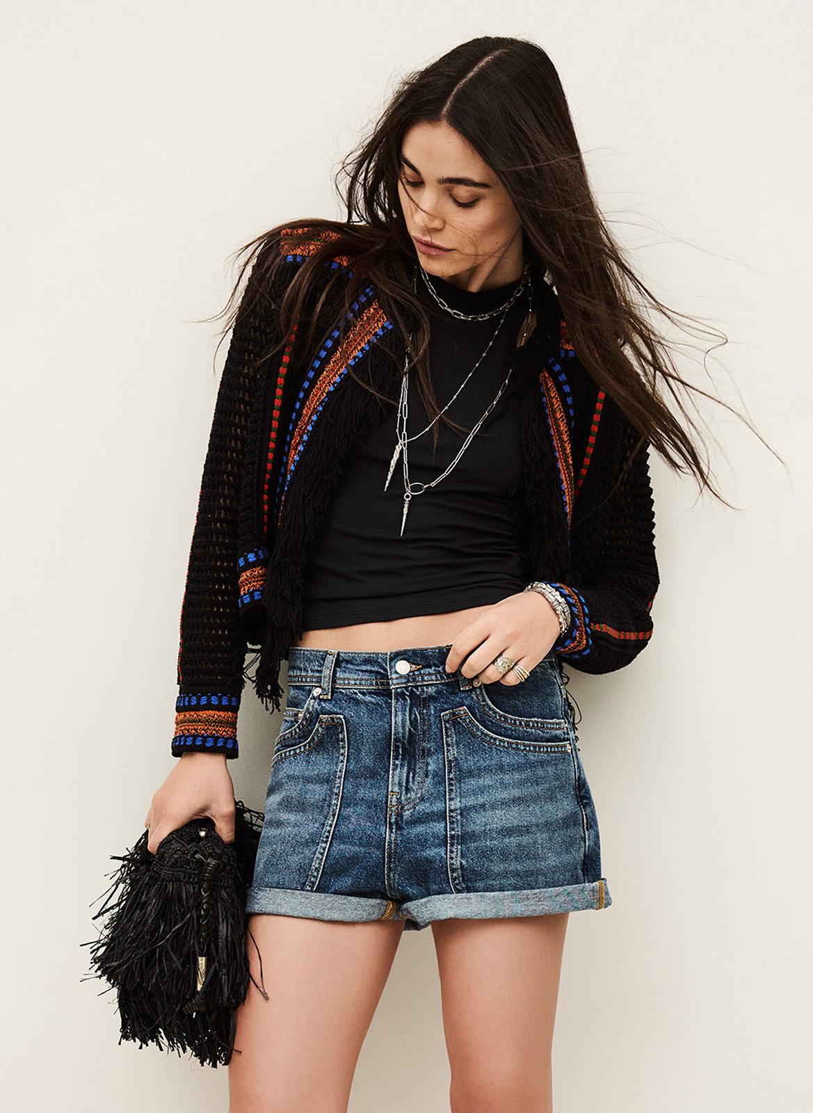 Gilet en crochet col rond bianca BA&SH Multicolore